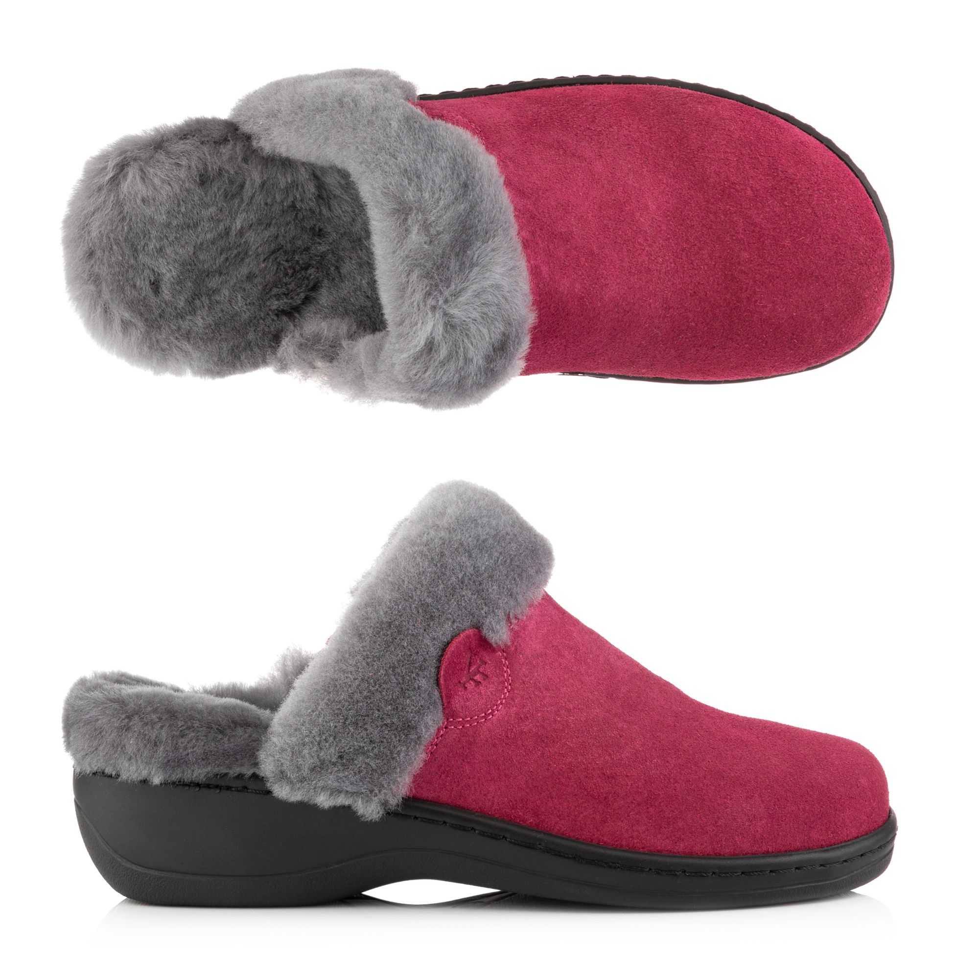 B-Ware VITAFORM Damen-Hausschuh Veloursleder Lammfell gefüttert