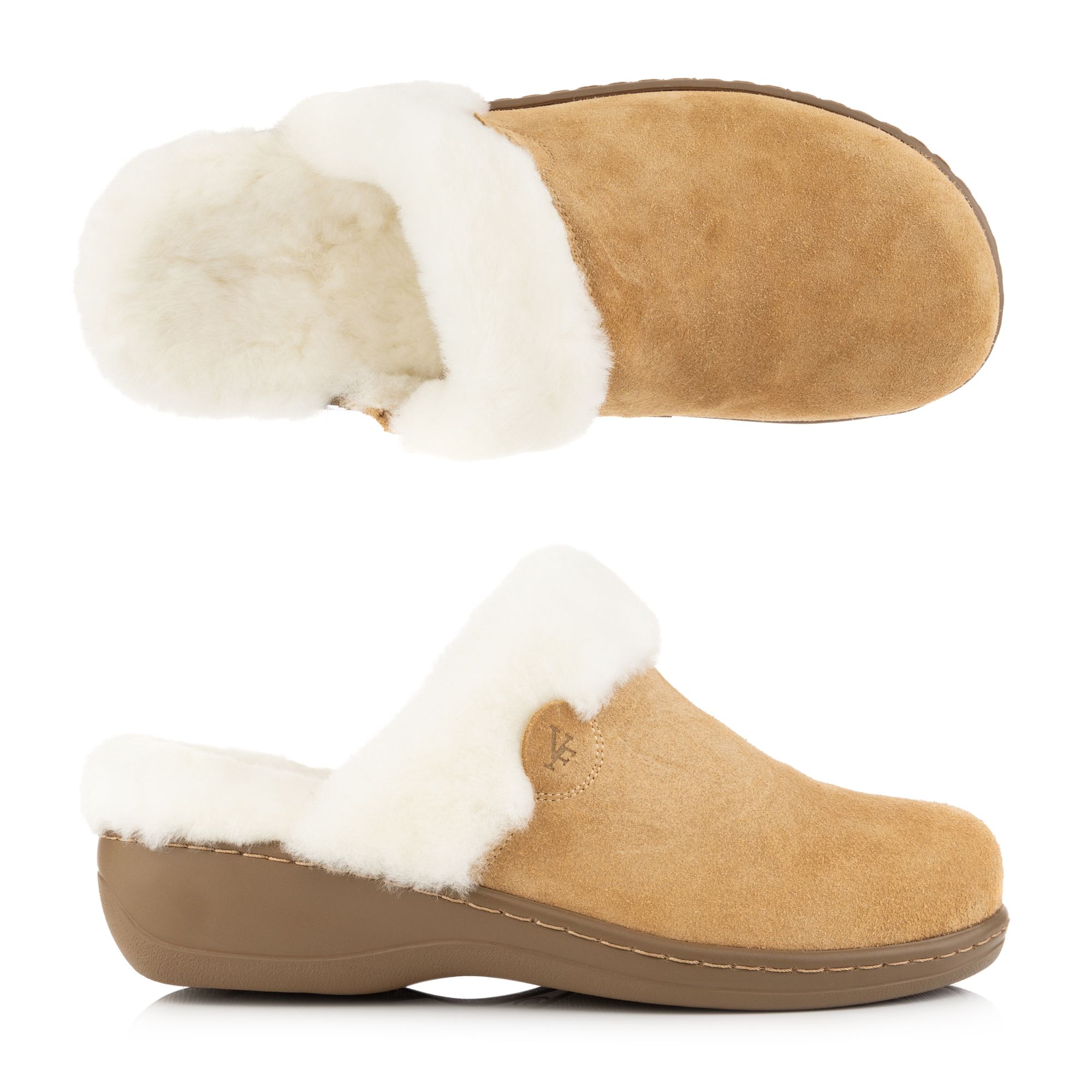 B-Ware VITAFORM Damen-Hausschuh Veloursleder Lammfell gefüttert