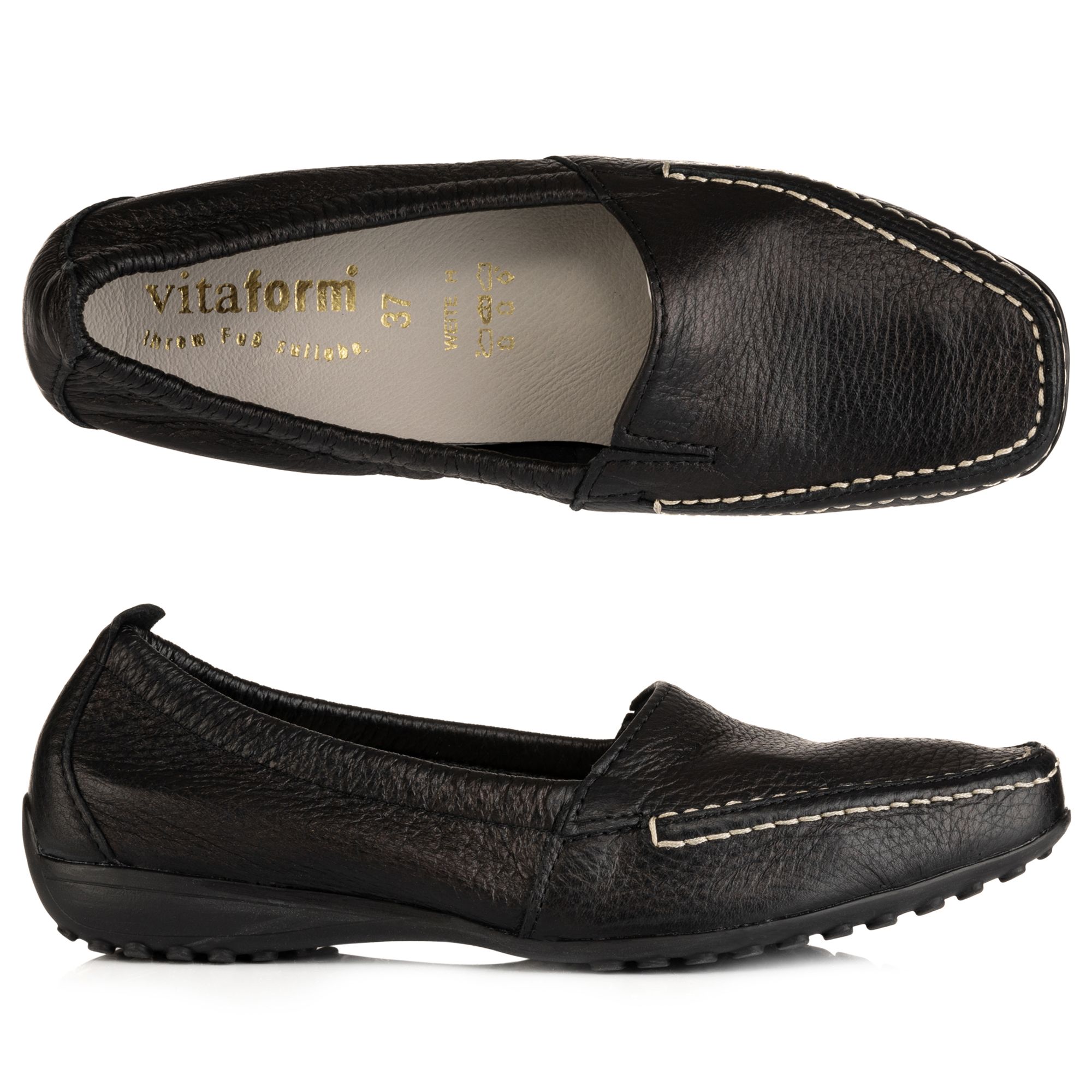 B-Ware VITAFORM Damen-Mokassin Hirschleder flexibler Einfass