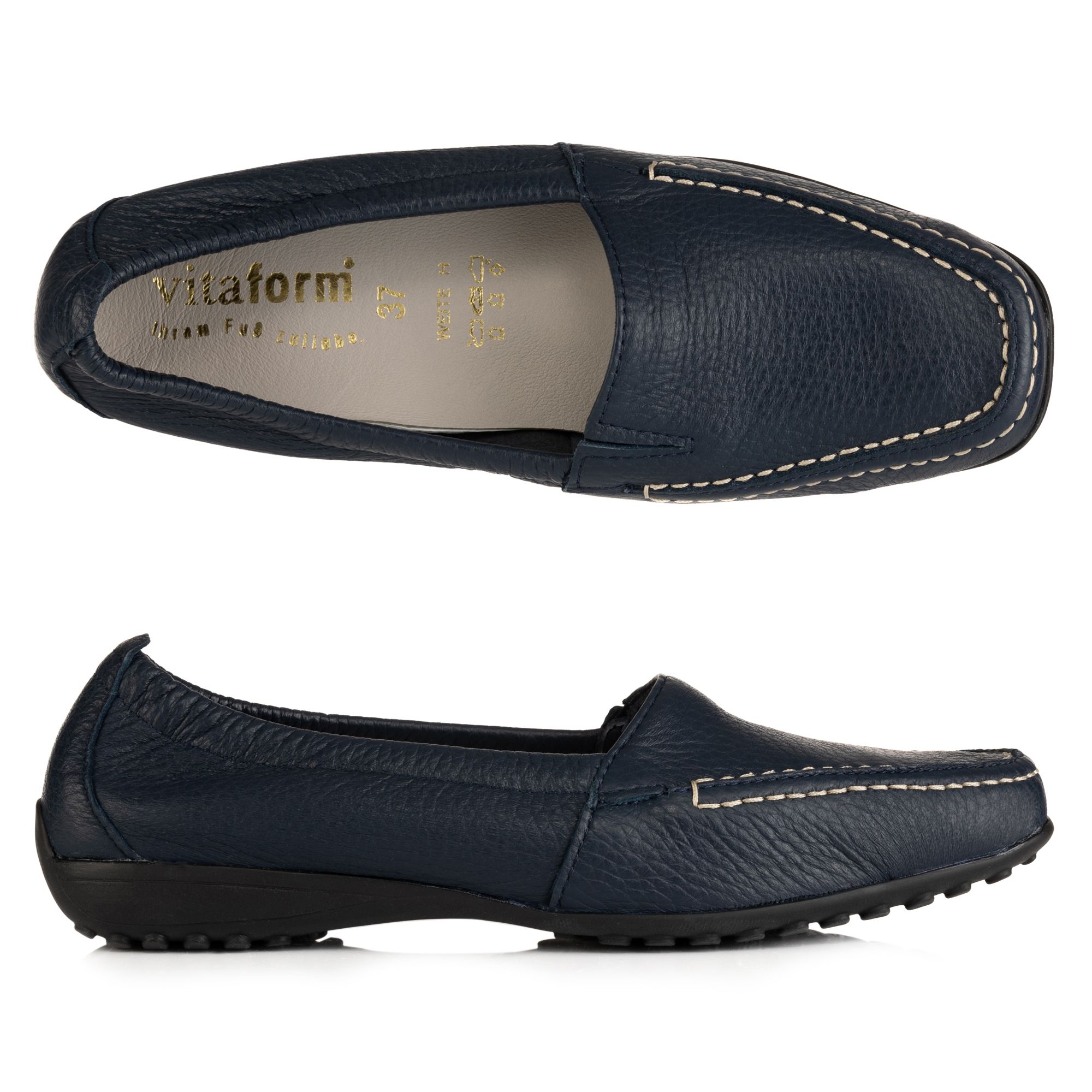 B-Ware VITAFORM Damen-Mokassin Hirschleder flexibler Einfass