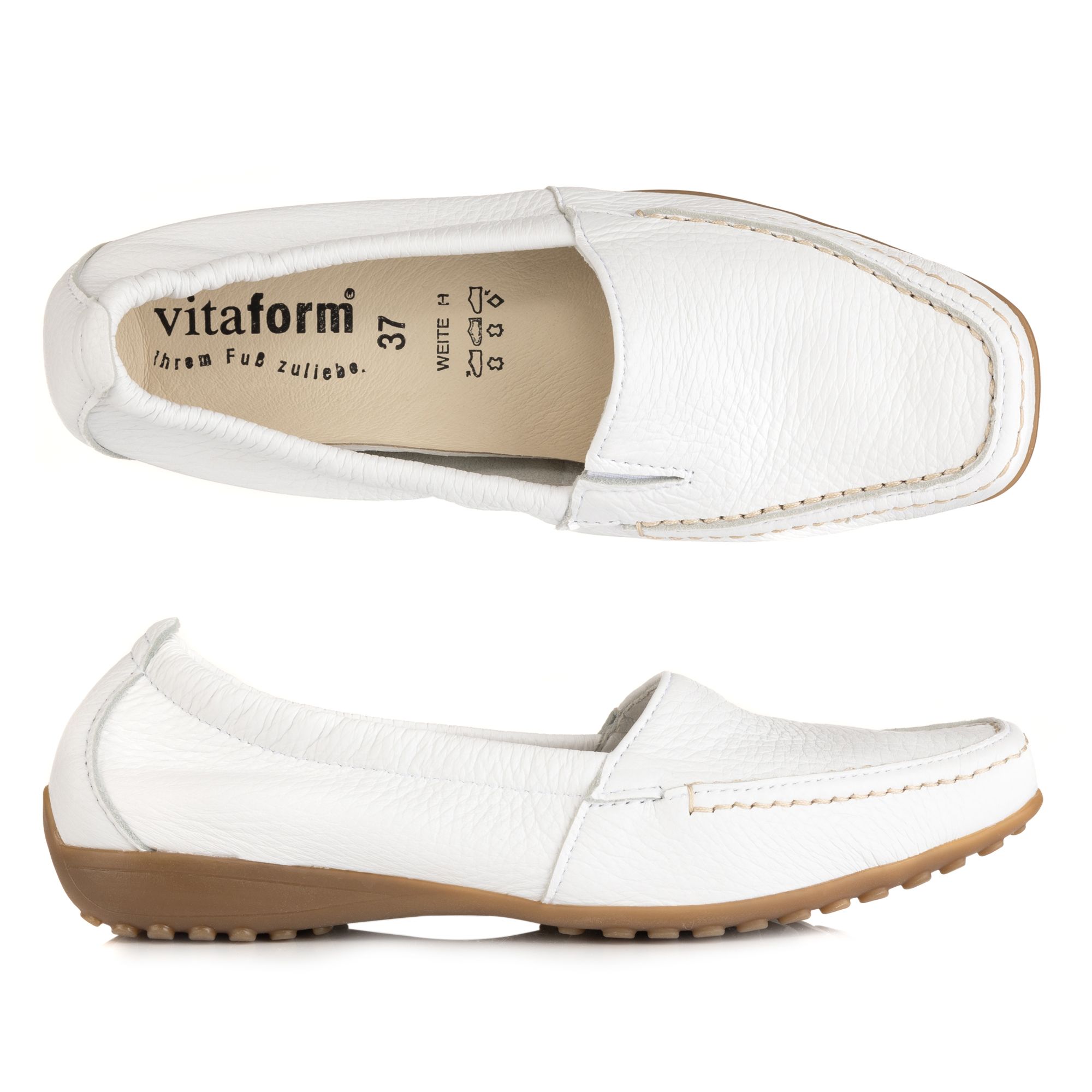 B-Ware VITAFORM Damen-Mokassin Hirschleder flexibler Einfass