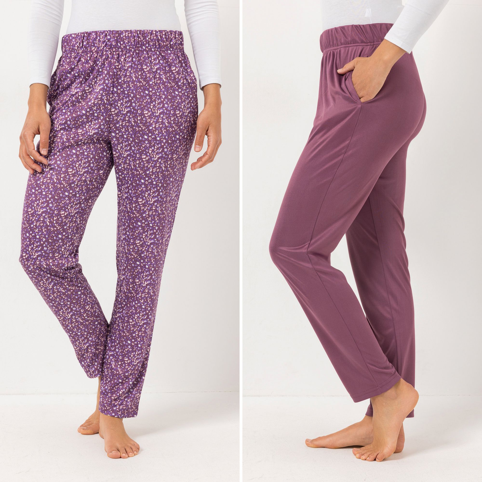 B-Ware JERYMOOD HOMEWEAR 2 Hosen, 1/1-Länge Mikrofaser Jersey Rundumdehnbund