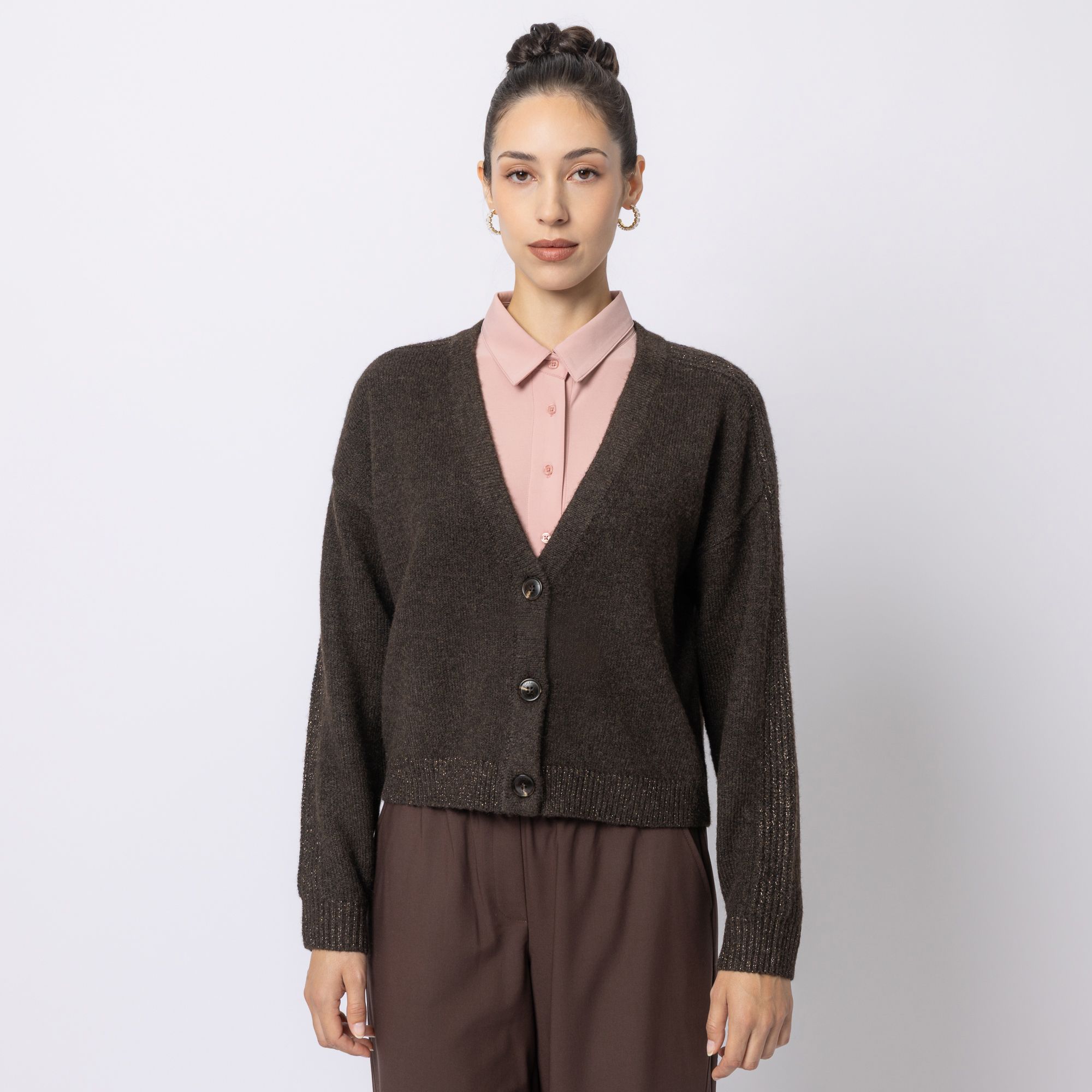 B-Ware STEFFEN SCHRAUT Strickjacke tiefer V-Ausschnitt Glitzerdetails