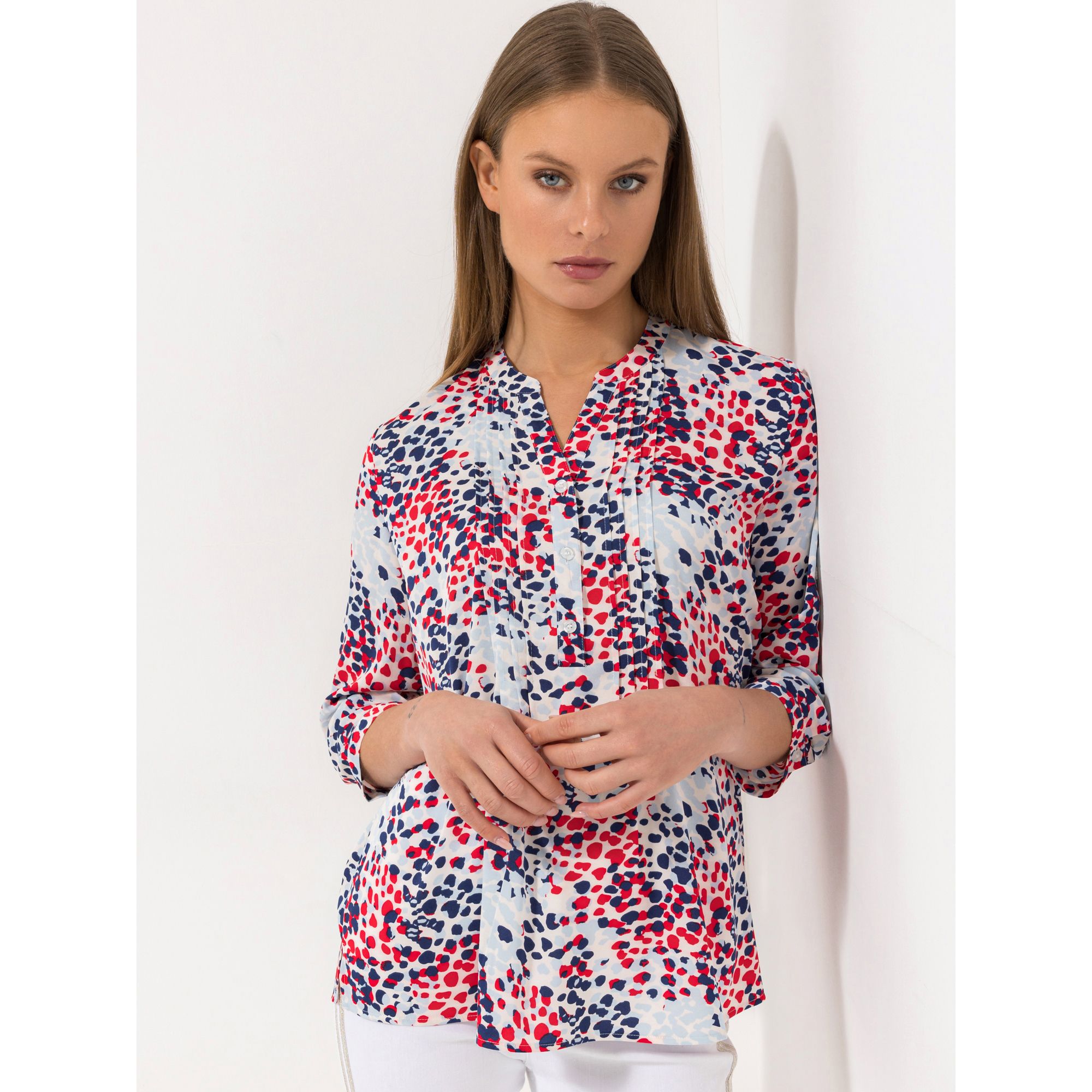 B-Ware STEFFEN SCHRAUT Bluse St. Tropez 3/4-Arm, Ärmelriegel kurze Knopfleiste