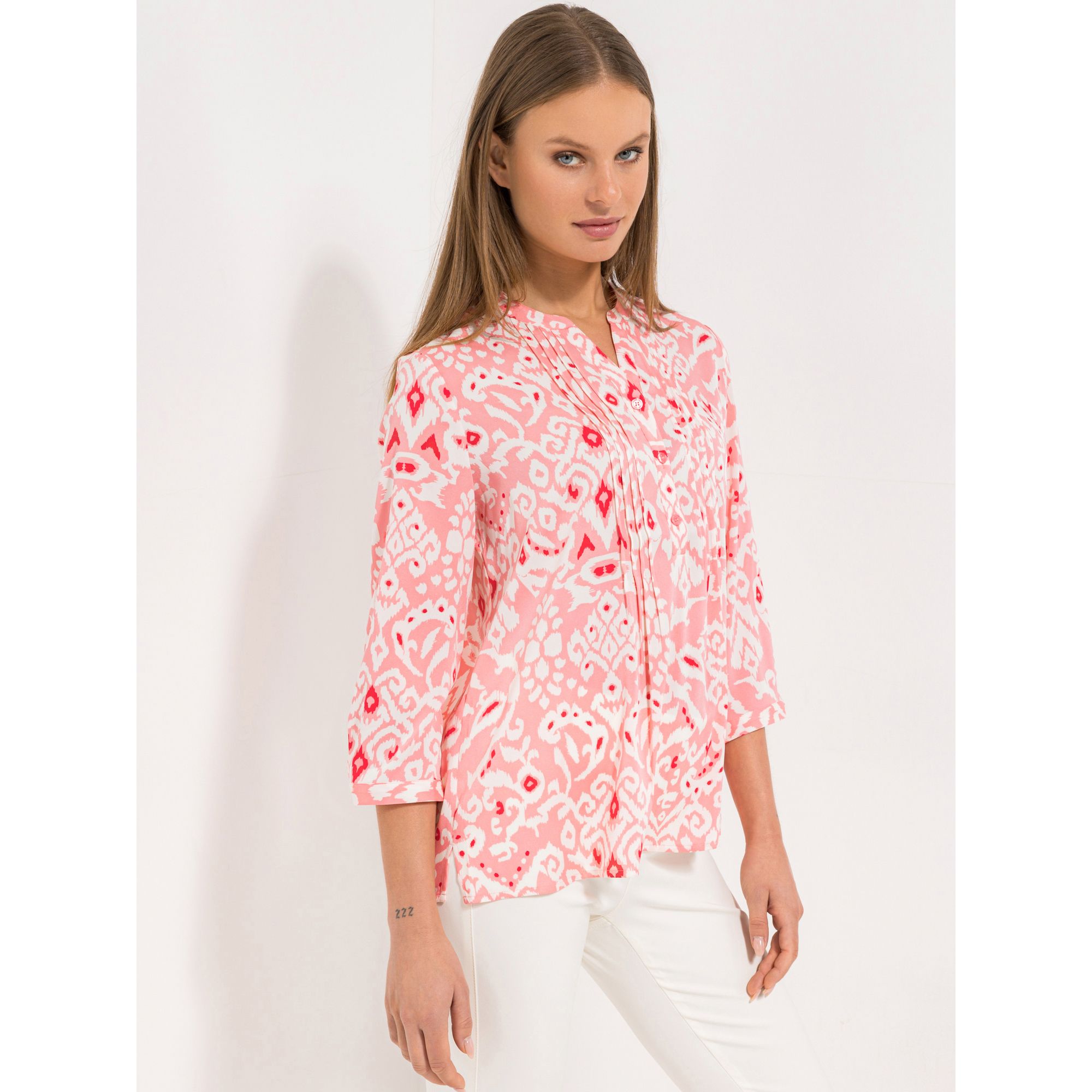 B-Ware STEFFEN SCHRAUT Bluse St. Tropez 3/4-Arm, Ärmelriegel kurze Knopfleiste