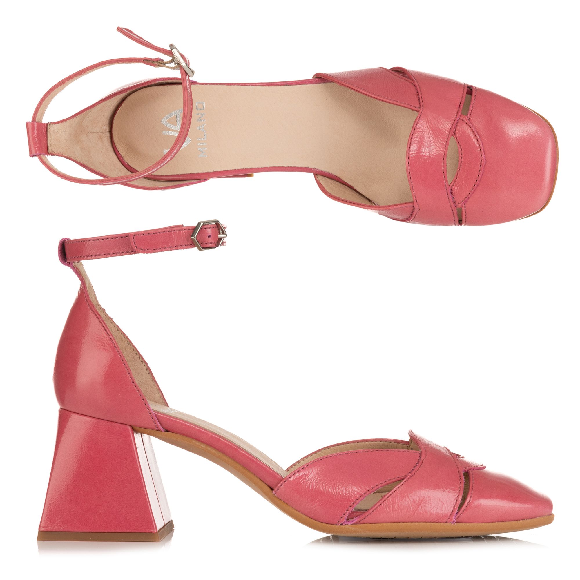 B-Ware VIA MILANO Damen-Sandalette echt Leder Fesselriemen