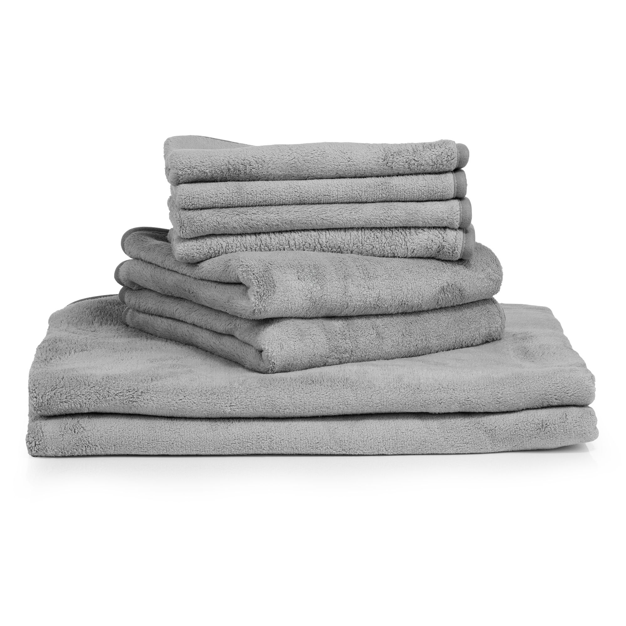 B-Ware MONT CHALET Handtuch-Set uni MF Kuschelplüsch Chinchilla Fell,8tlg.