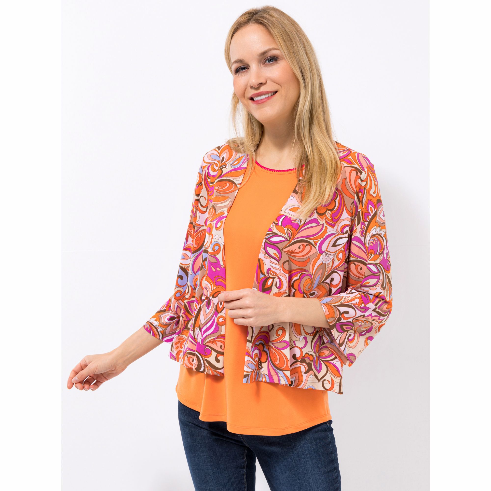 B-Ware KIM & CO. Cardigan, Bolero-Form Brazil Knit Jersey Druckauswahl