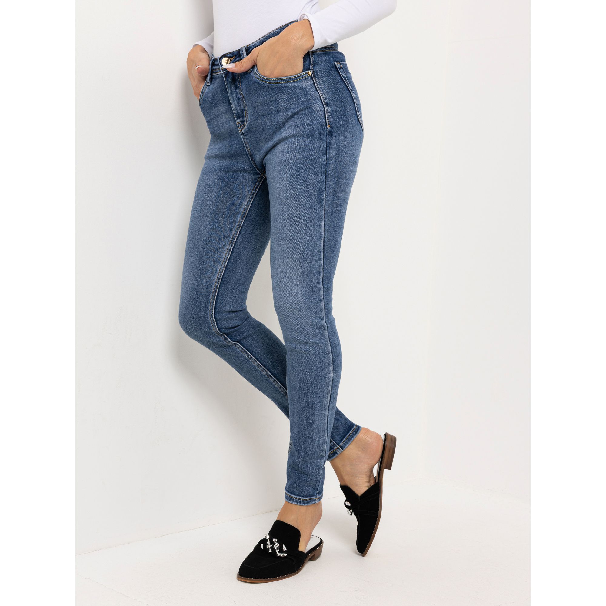 B-Ware VIA MILANO Jeans, knöchellang 5-Pocket-Style schmales Bein