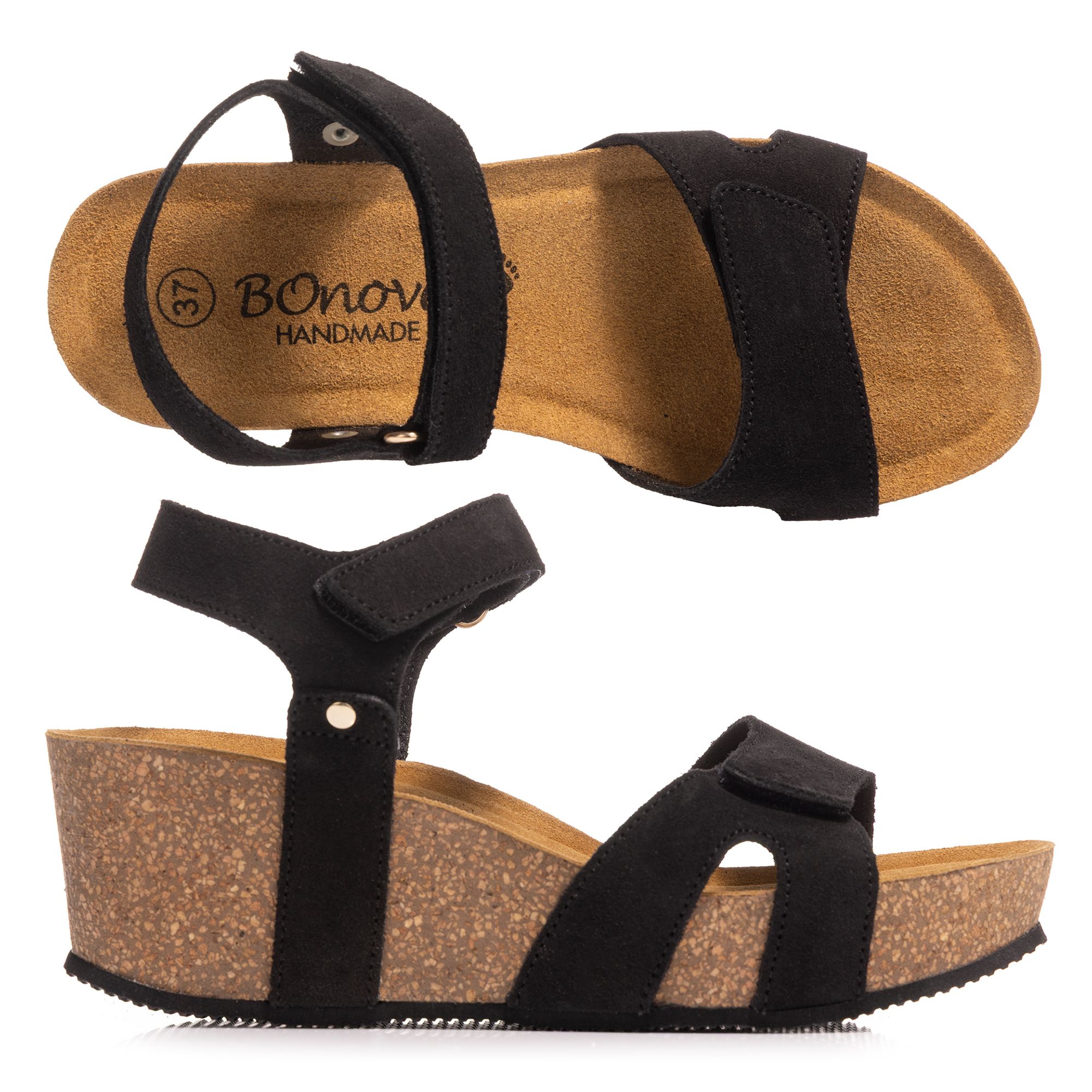 B-Ware BONOVA Damen-Sandalette Klettverschluss Keilabsatz ca. 6,0cm