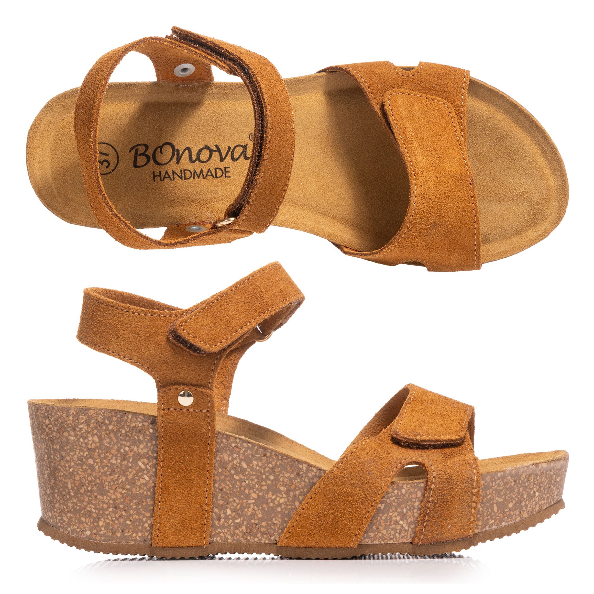 B-Ware BONOVA Damen-Sandalette Klettverschluss Keilabsatz ca. 6,0cm