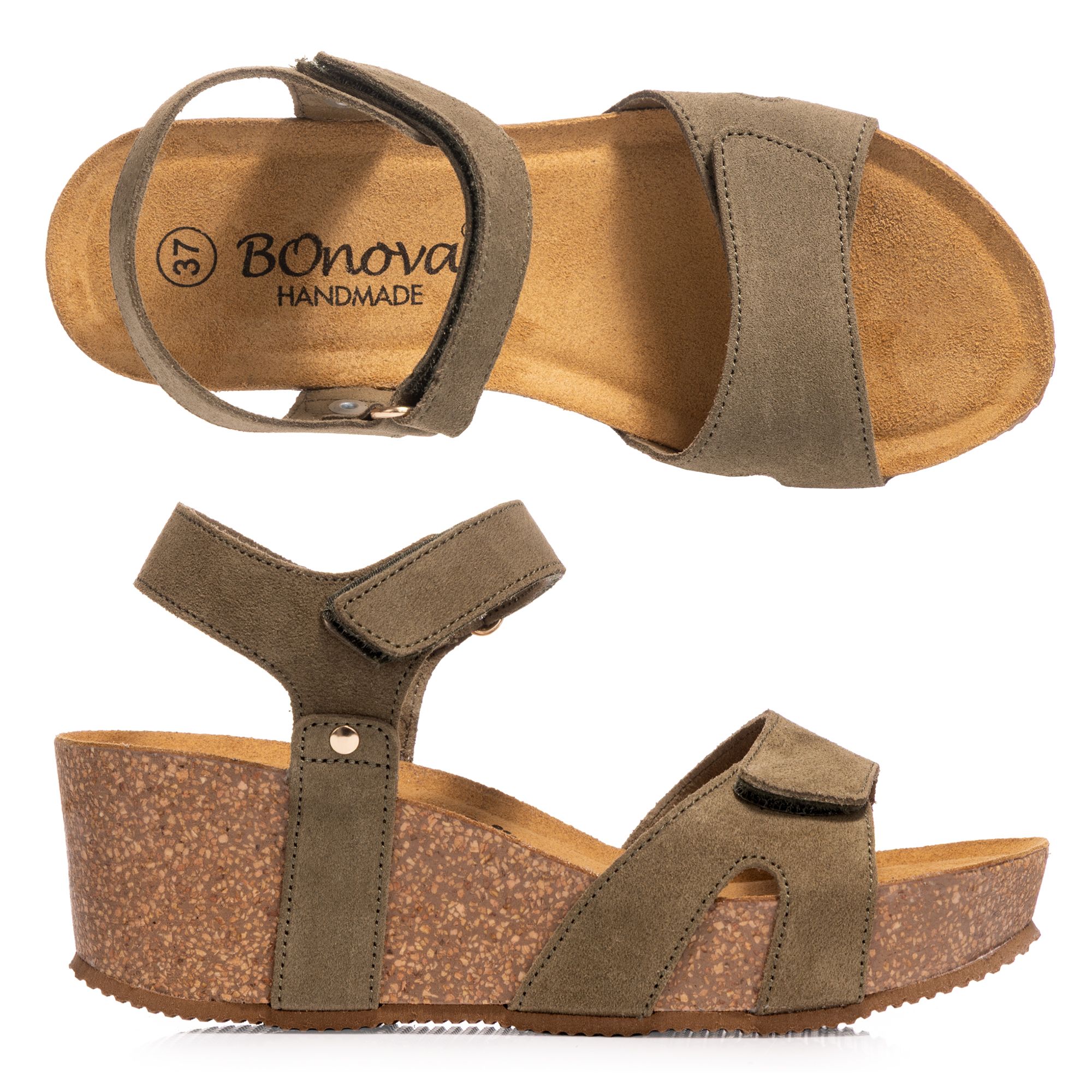 B-Ware BONOVA Damen-Sandalette Klettverschluss Keilabsatz ca. 6,0cm