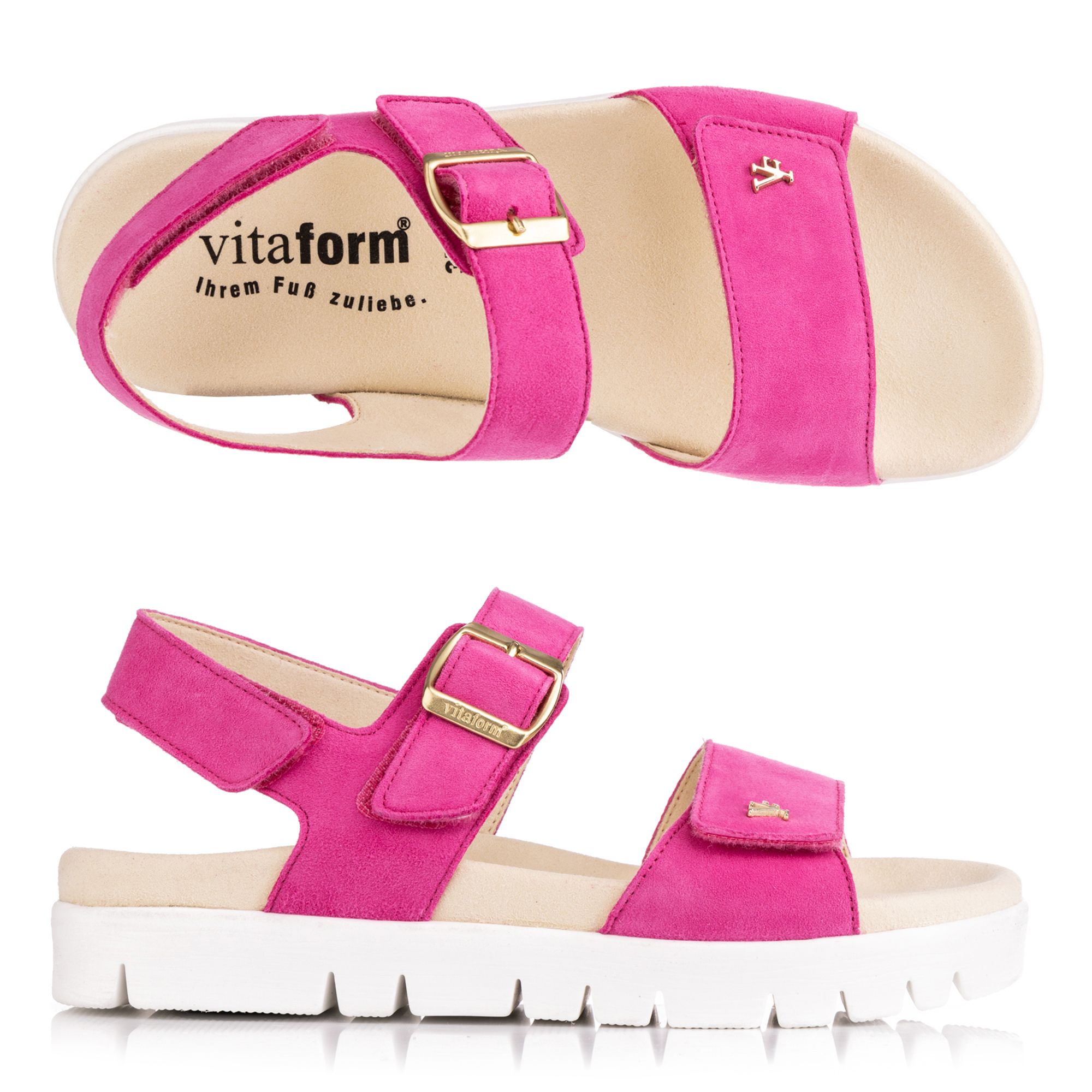 B-Ware VITAFORM Damen- Sandalette Samtziege VF Schmuckniete