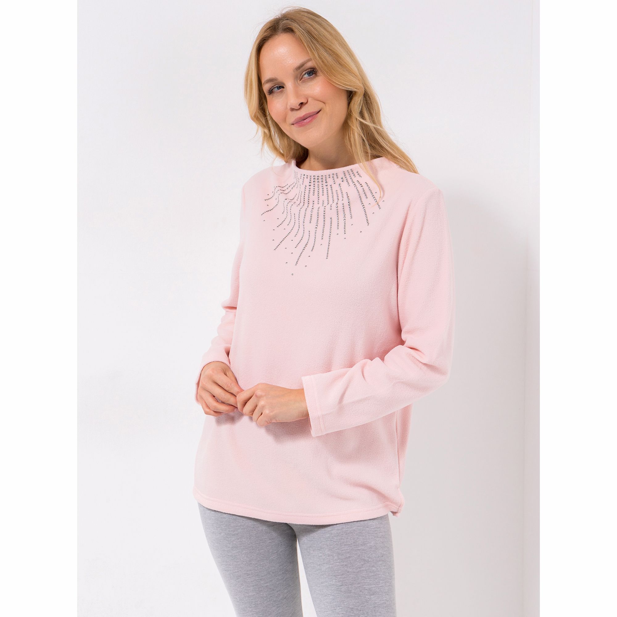 B-Ware POLARSTERN HOMEWEAR Pullover, 1/1-Arm Mikrofaser Fleece Stehkragen