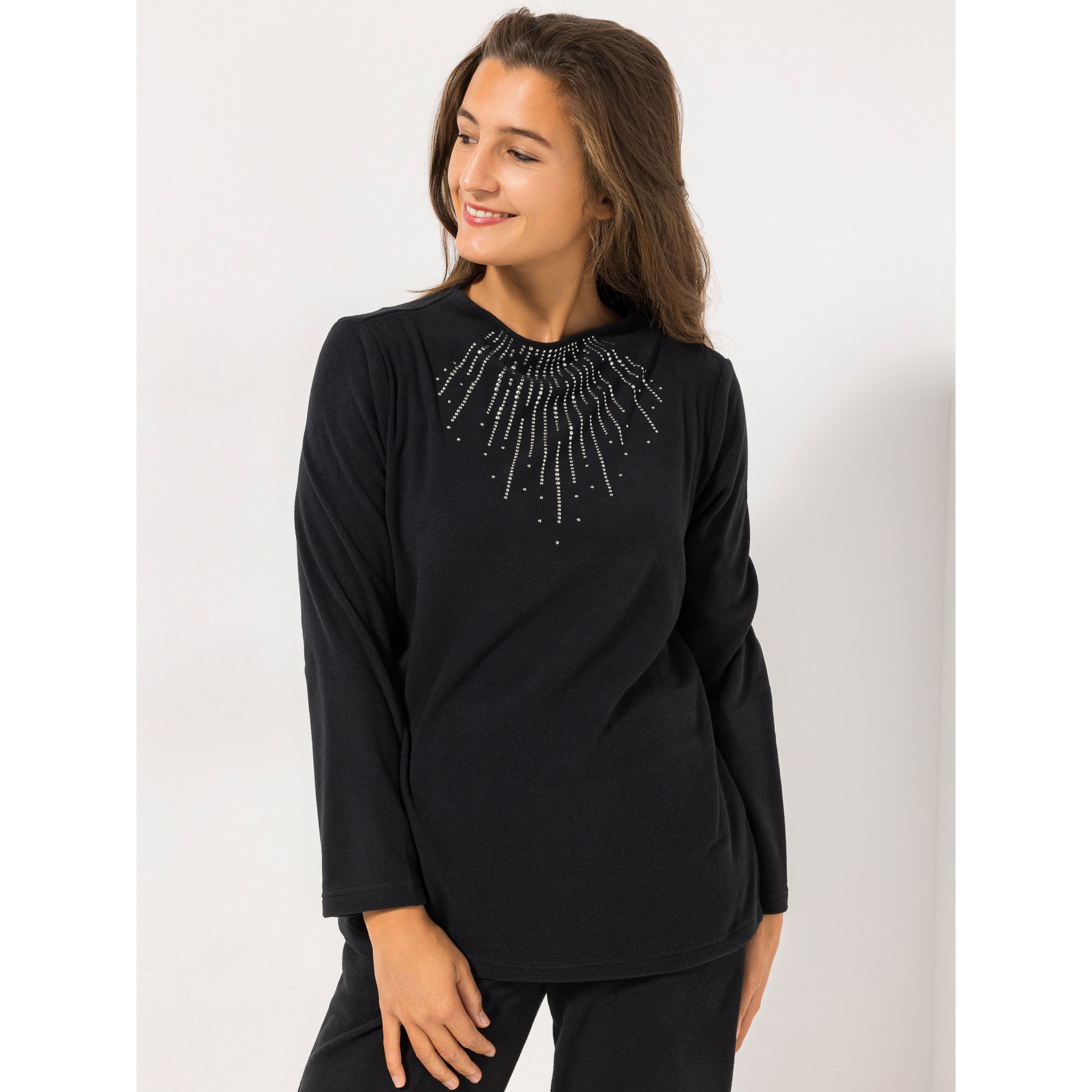 B-Ware POLARSTERN HOMEWEAR Pullover, 1/1-Arm Mikrofaser Fleece Stehkragen