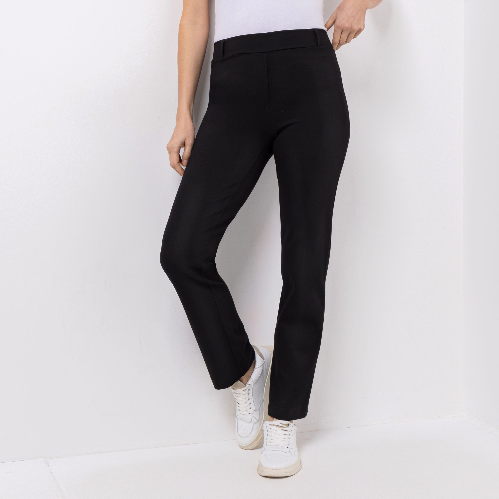 B-Ware KIM & CO. Hose, lange Form Stretch Ponti Jersey Gürtelschlaufen