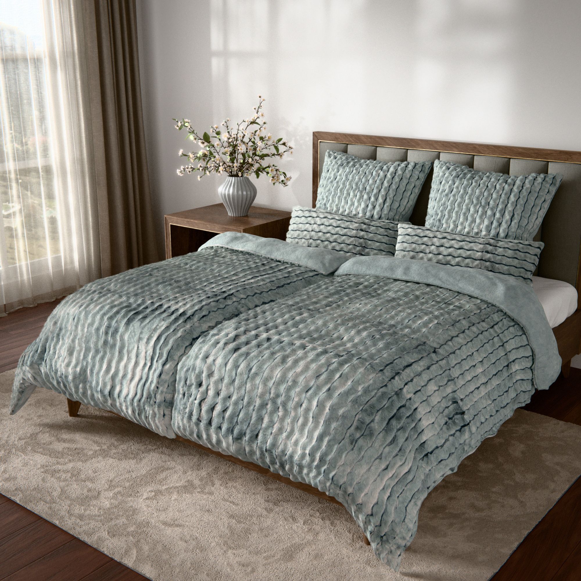 B-Ware MONT CHALET Wendebettwäsche Jacquard-Streifen Mikrofaser Chinchilla