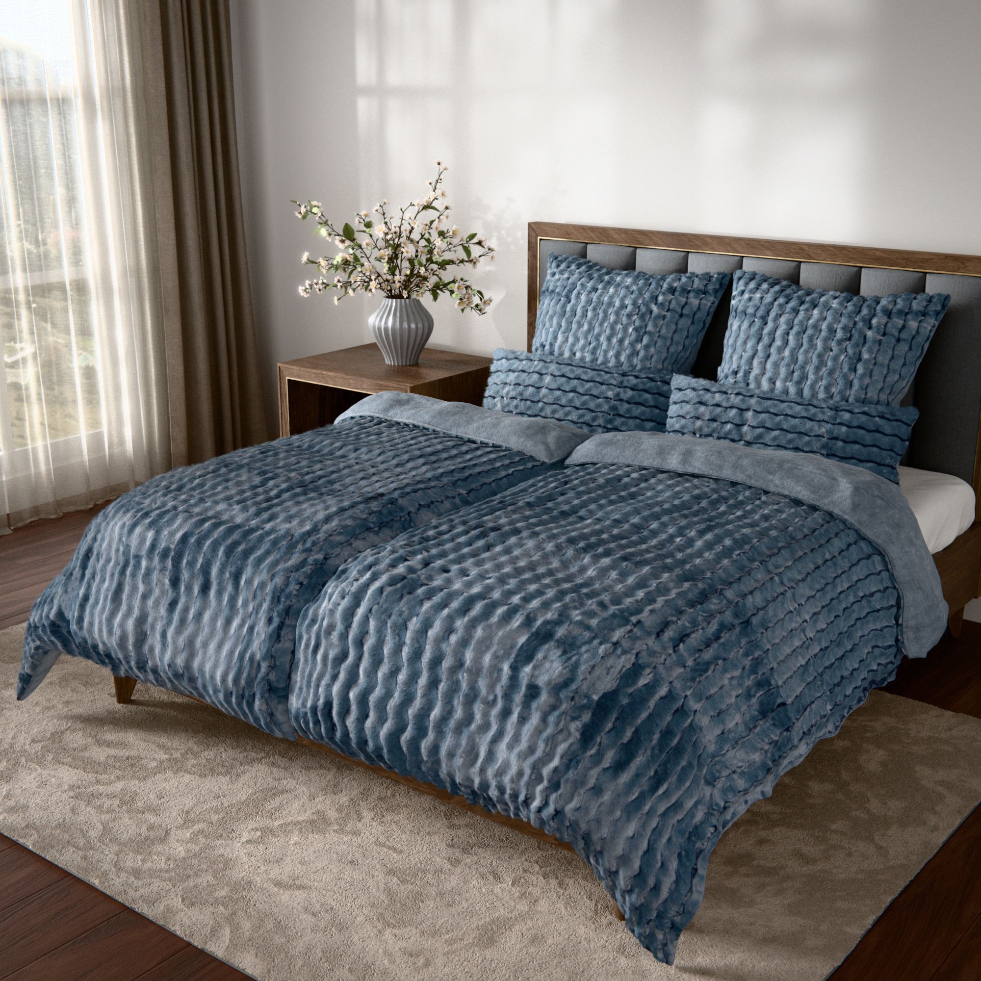 B-Ware MONT CHALET Wendebettwäsche Jacquard-Streifen Mikrofaser Chinchilla