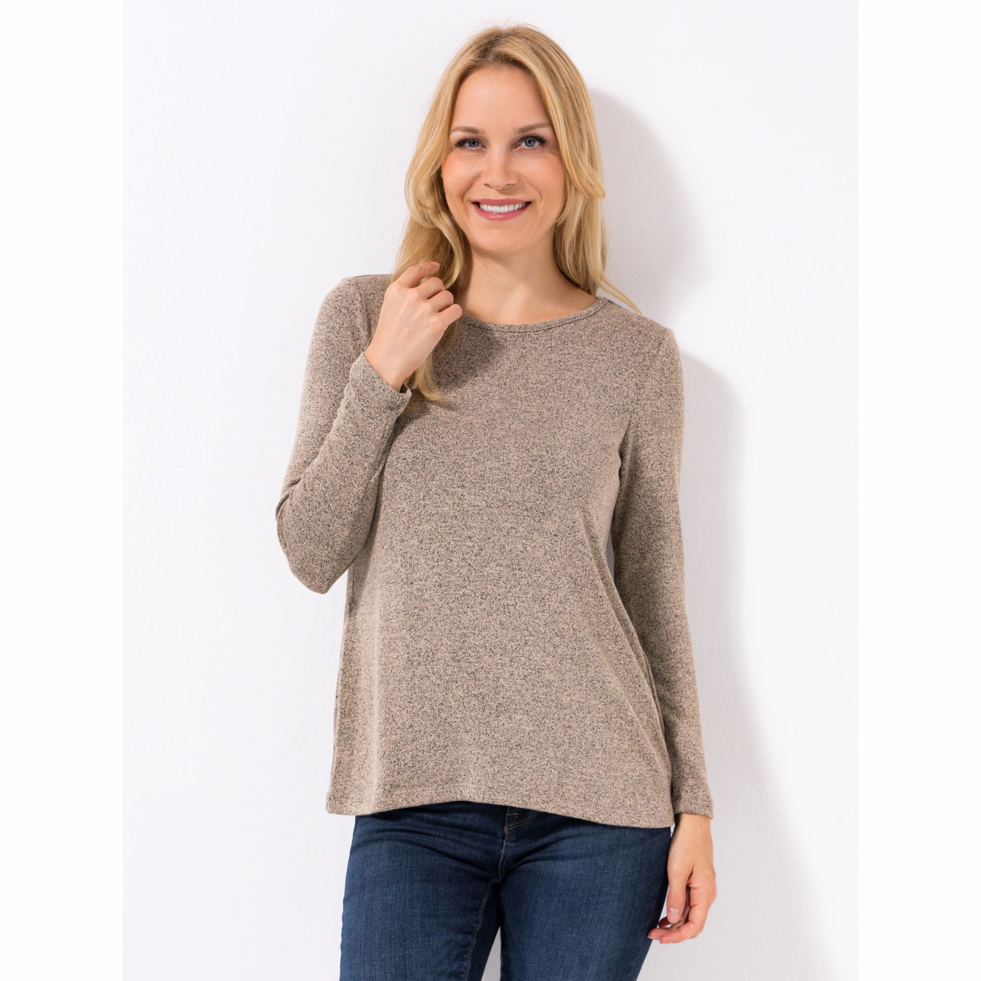 B-Ware KIM & CO. Shirt, Langarm Feinstrick Optik Rundhalsausschnitt