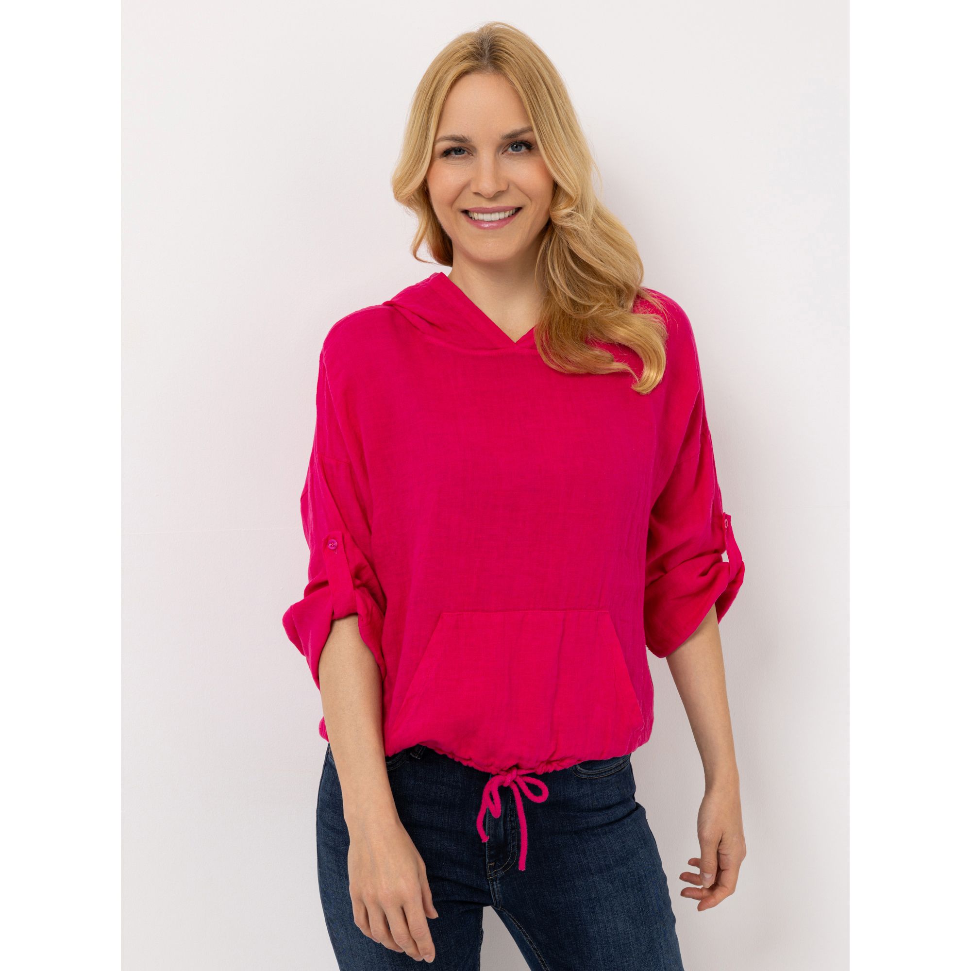 B-Ware DINE 'N' DANCE Leinenhoodie Kängurutasche Kordelzug