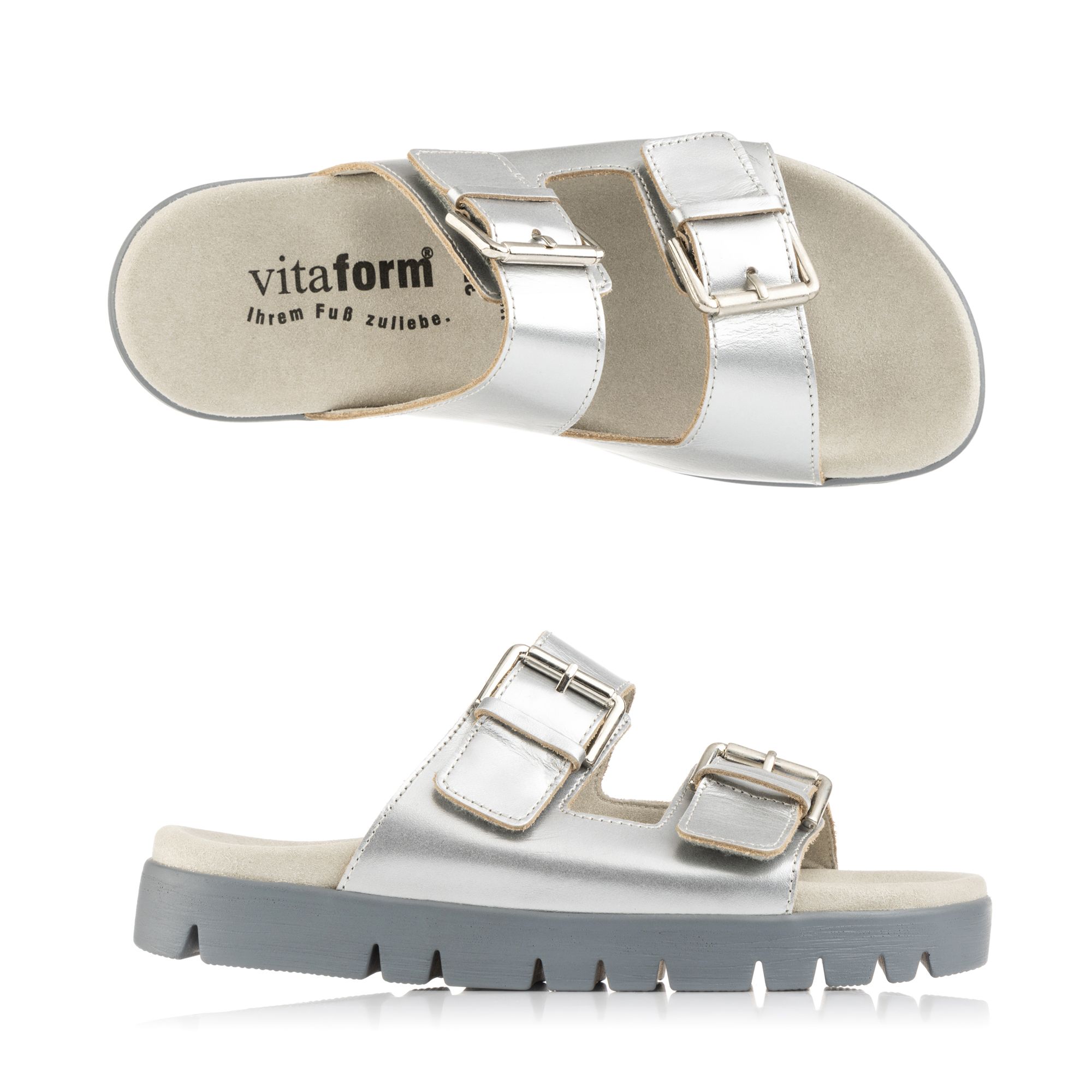 B-Ware VITAFORM Damen- Pantolette Softnappa 2 Klettverschlüsse