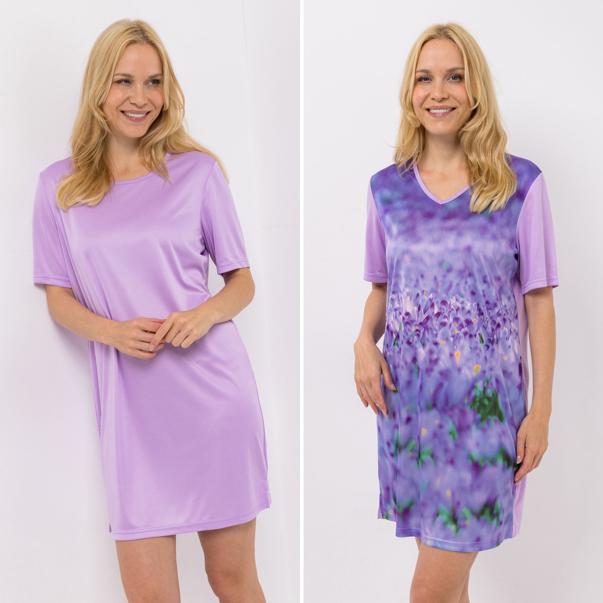 B-Ware LITTLE ROSE 2 Bigshirts, 1/2-Arm Mikrofaser 1x Allover-Druck