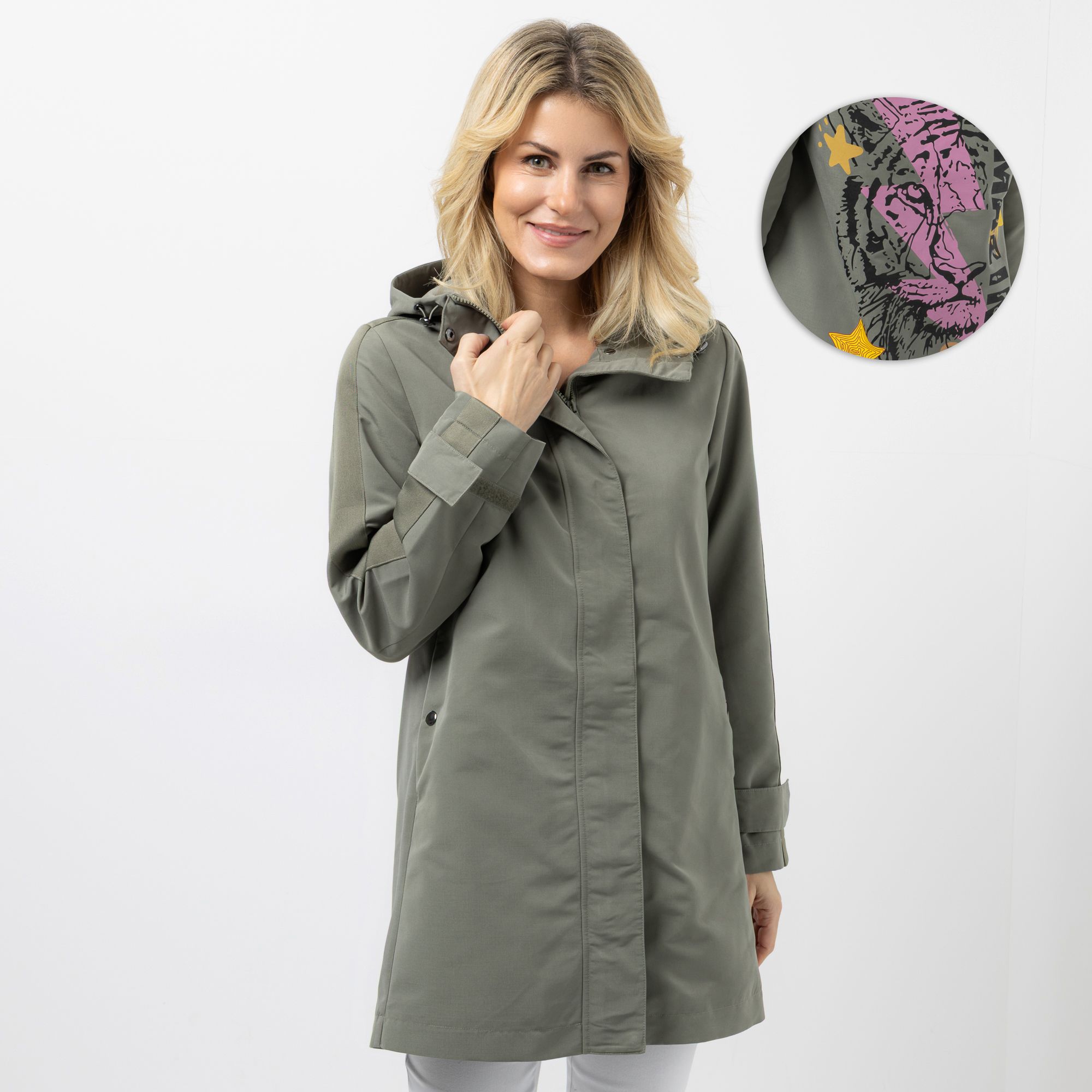 B-Ware DINE 'N' DANCE Jacke mit Kapuze platzierter Druck