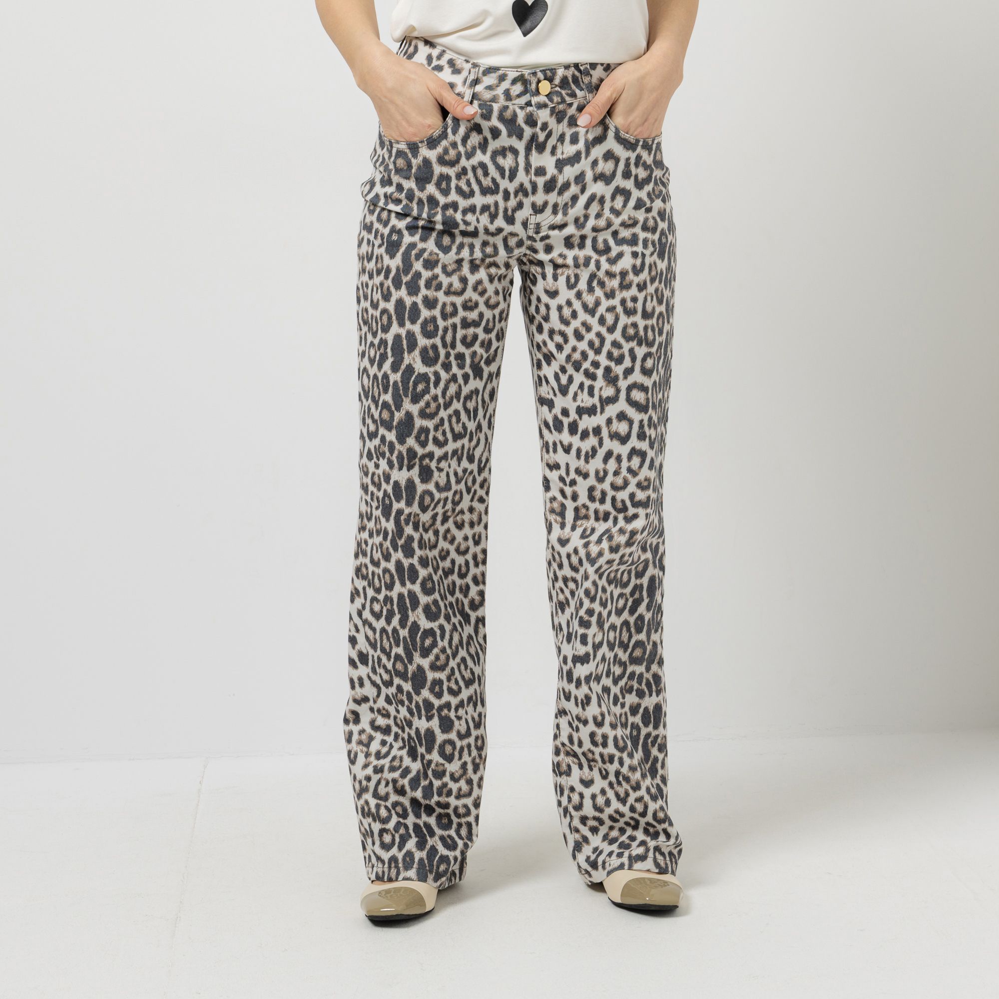 B-Ware EVA LUTZ Hose, lange Form 5-Pocket Style gemustert