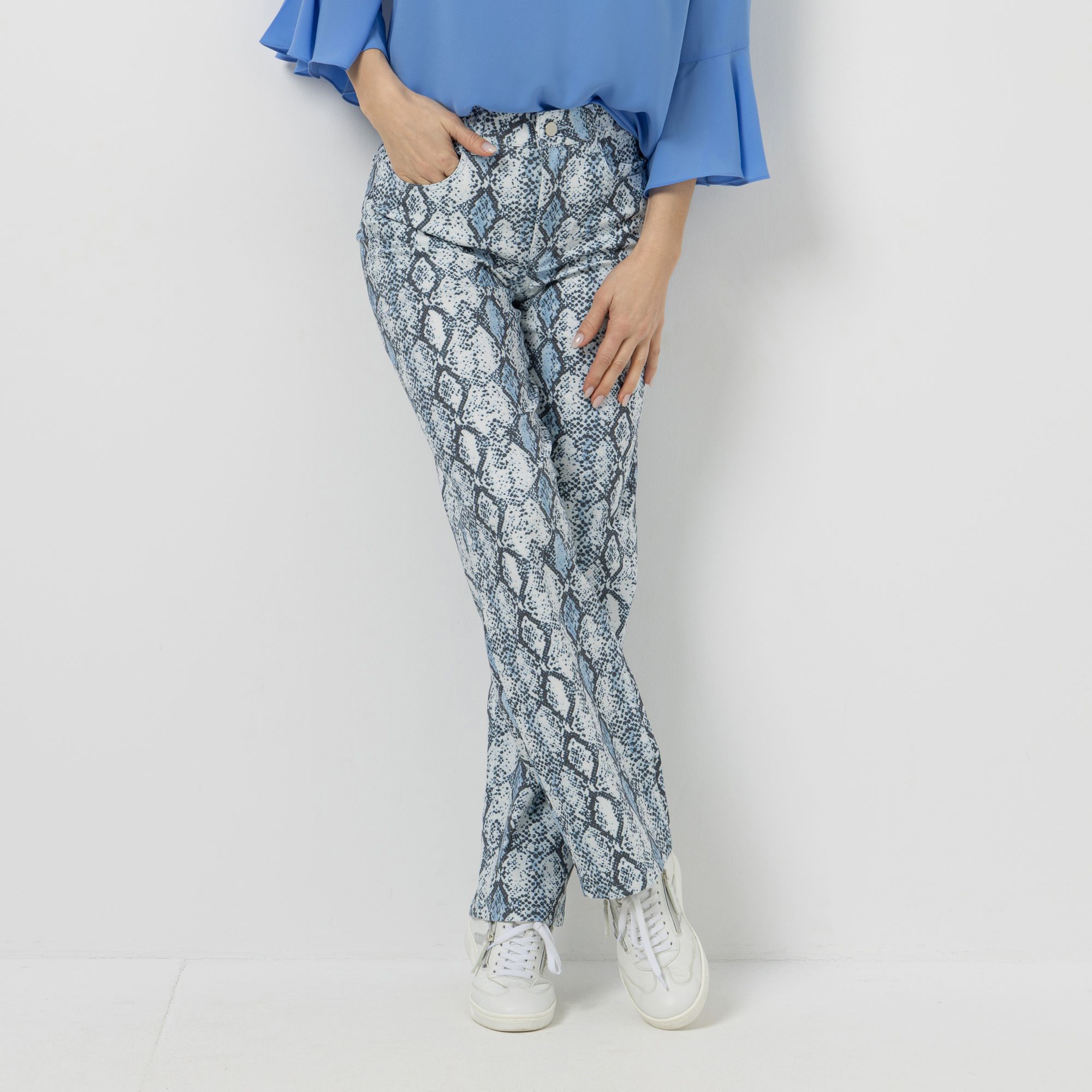 B-Ware EVA LUTZ Hose, lange Form 5-Pocket Style gemustert