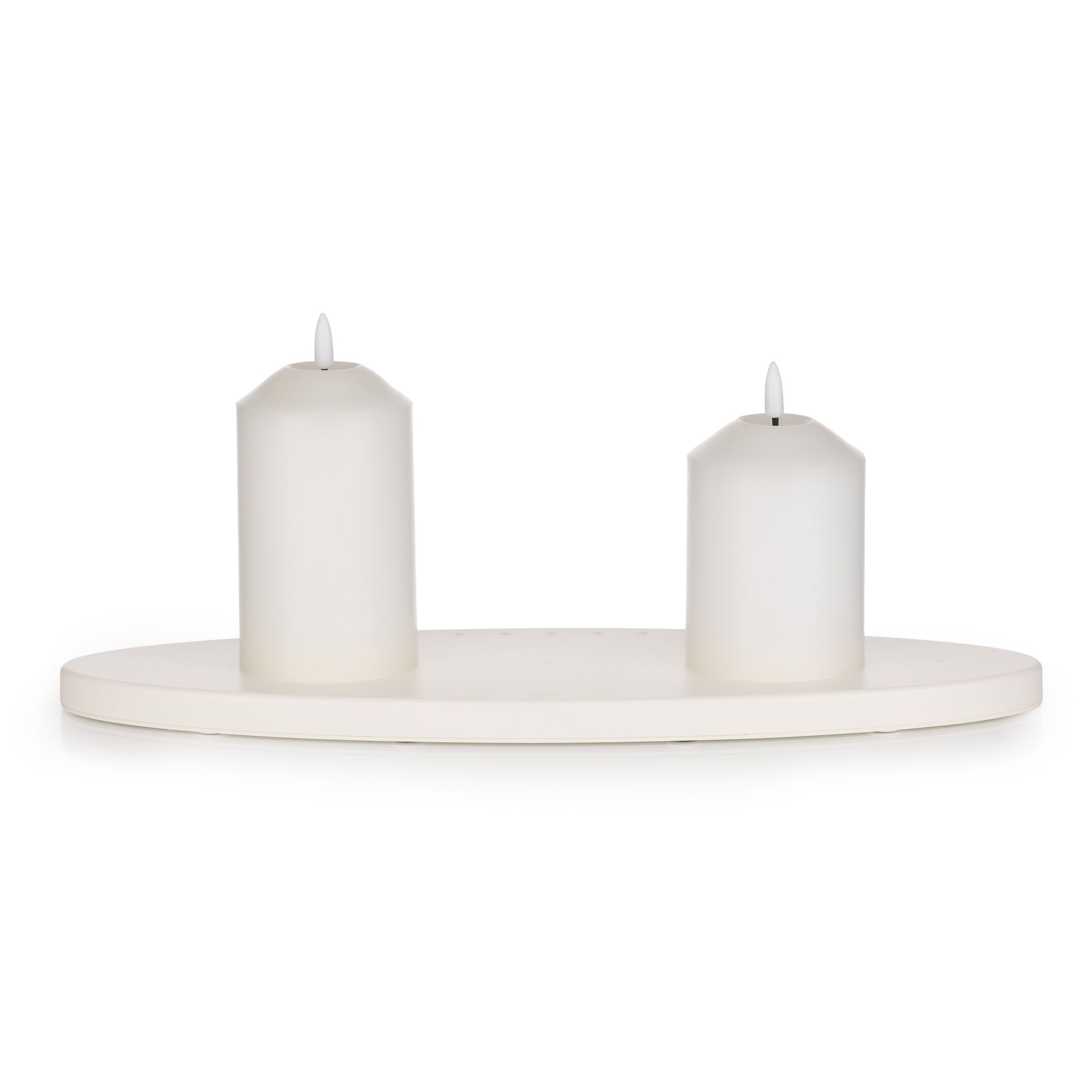B-Ware ELAMBIA recharge Starter-Set Ladeplatte inkl. 2 LED-Kerzen