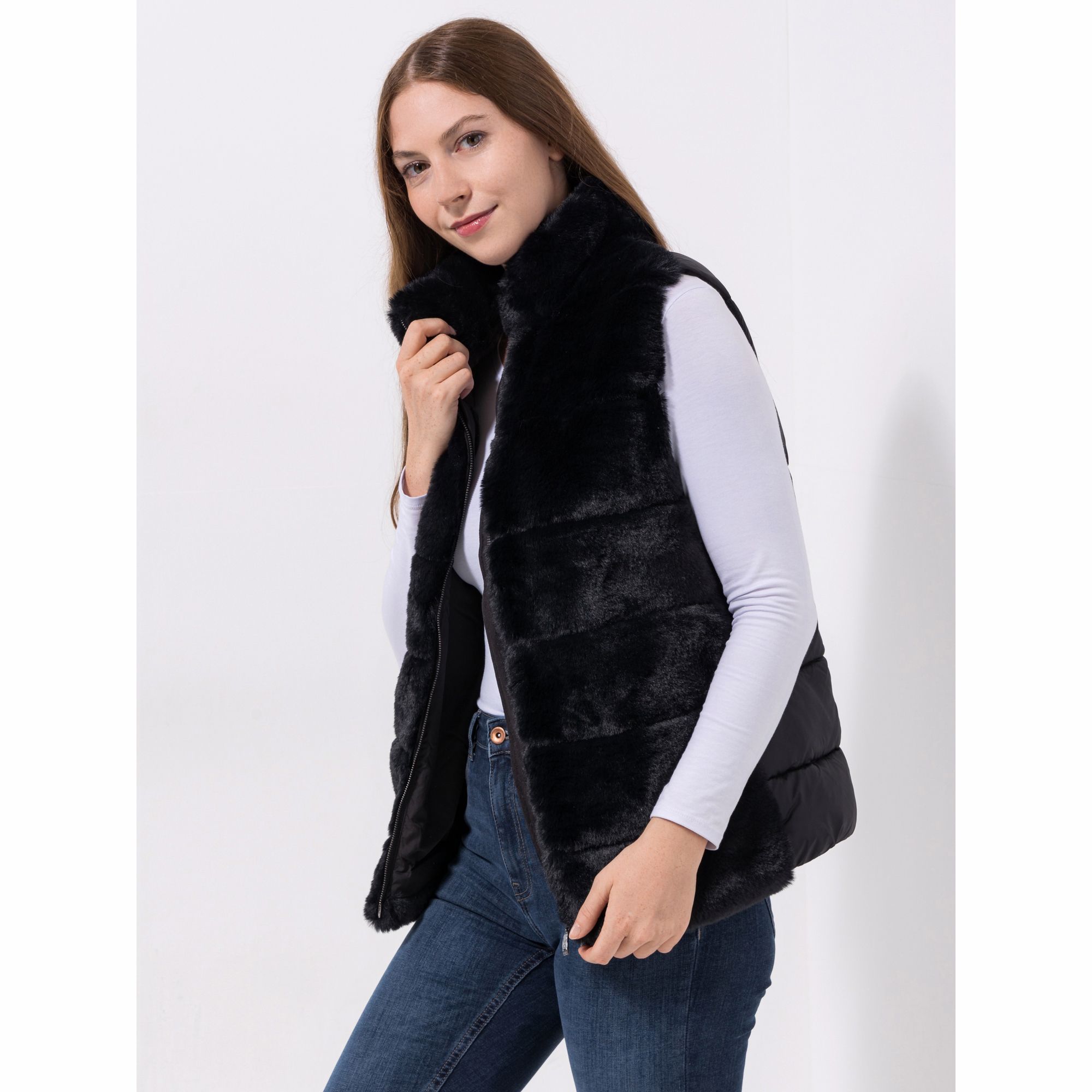 B-Ware VIA MILANO Weste Stehkragen Eingrifftaschen