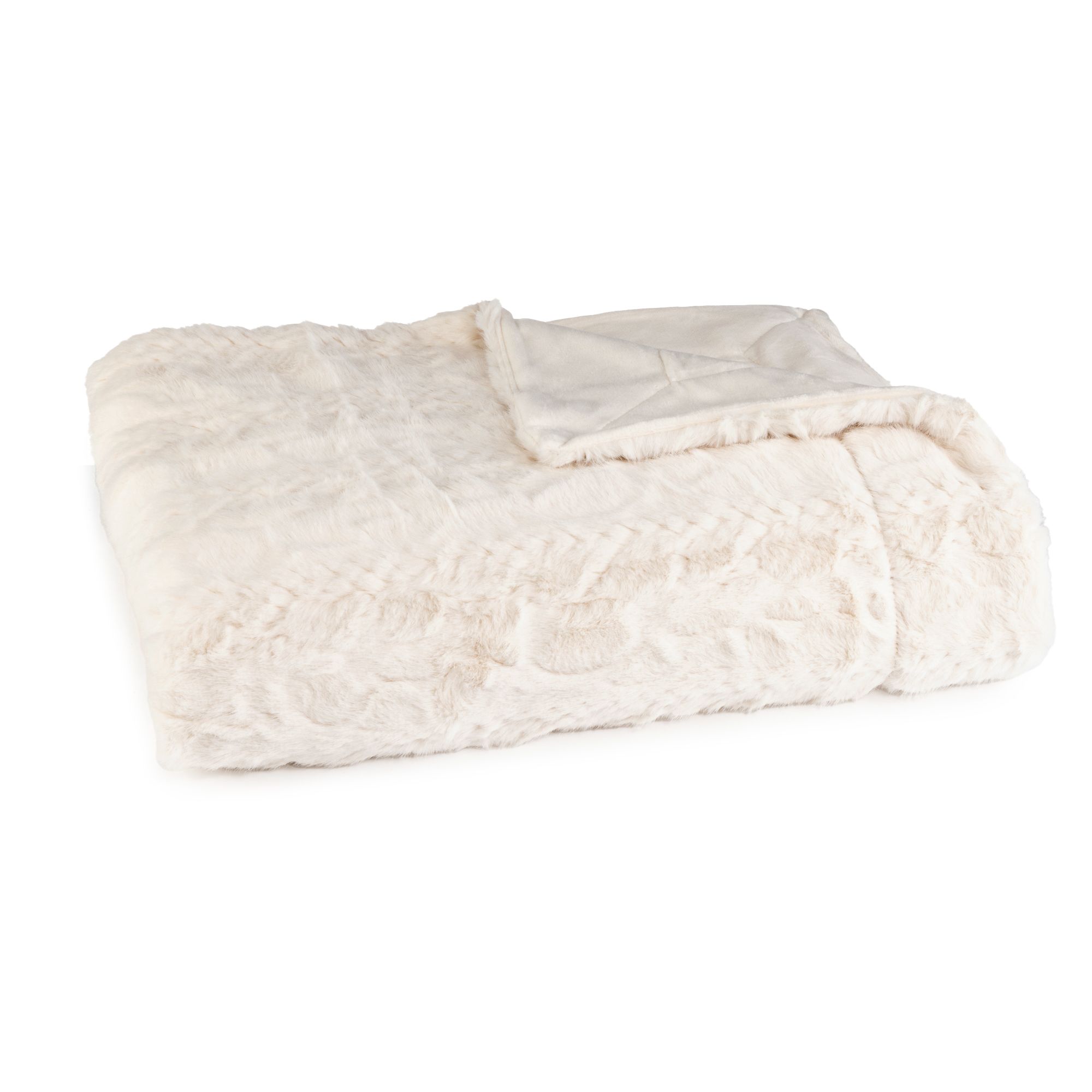 B-Ware MONT CHALET Fellimitat-Wendeplaid Tierfell-Struktur Mikrofaser-Abseite