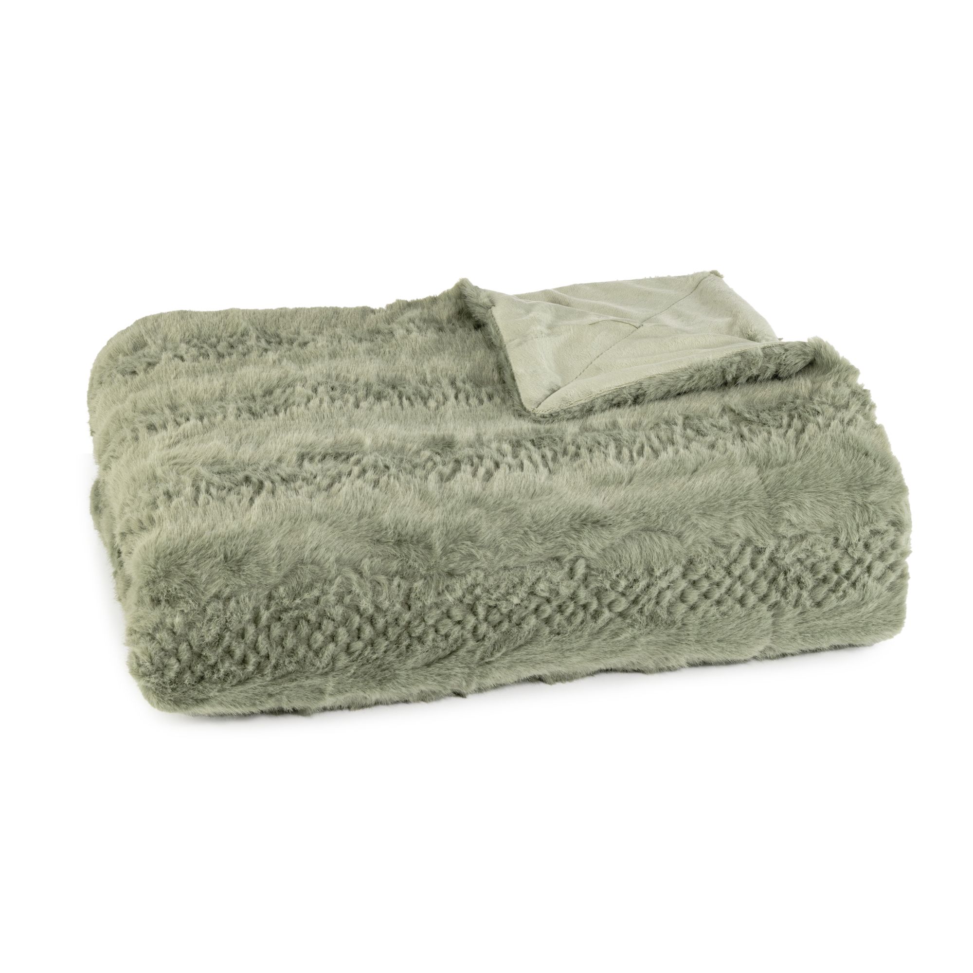 B-Ware MONT CHALET Fellimitat-Wendeplaid Tierfell-Struktur Mikrofaser-Abseite