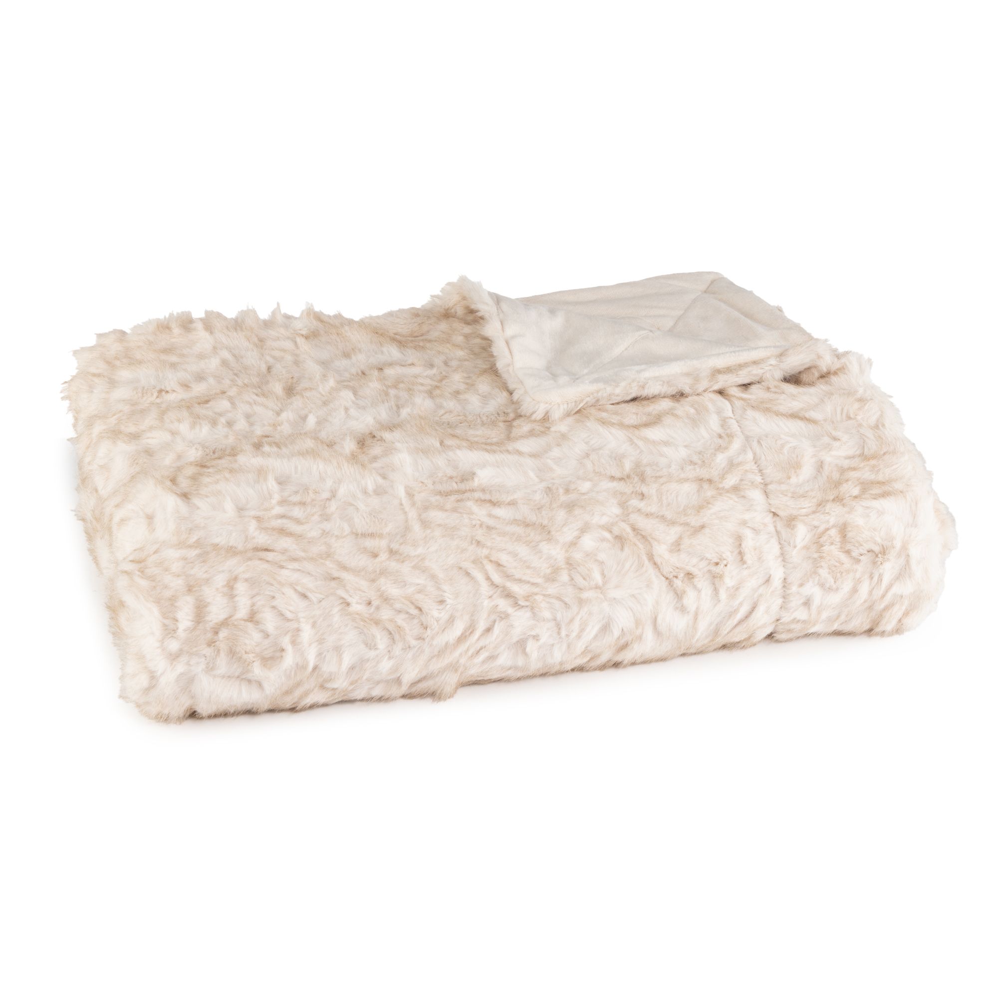 B-Ware MONT CHALET Fellimitat-Wendeplaid Tierfell-Struktur Mikrofaser-Abseite