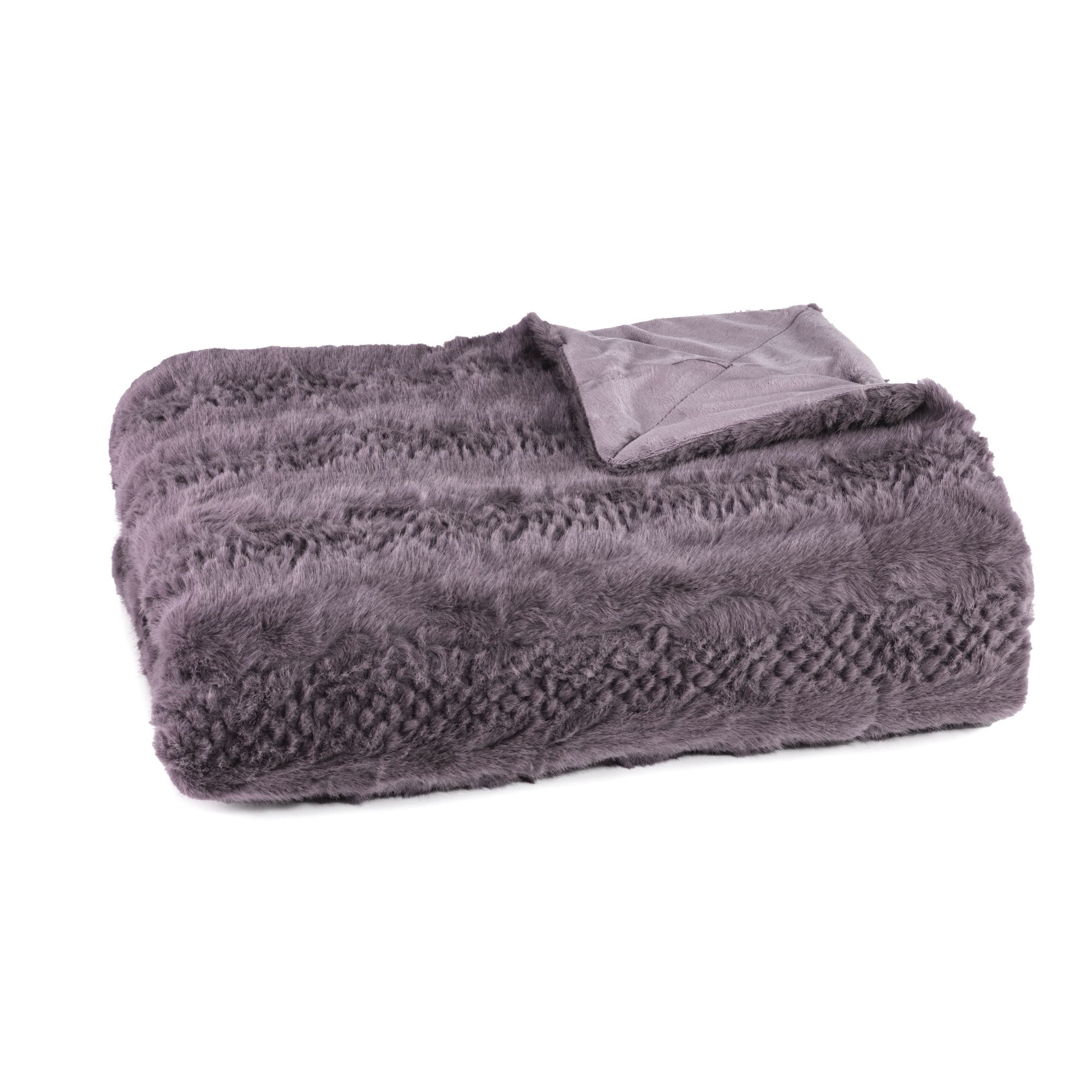 B-Ware MONT CHALET Fellimitat-Wendeplaid Tierfell-Struktur Mikrofaser-Abseite