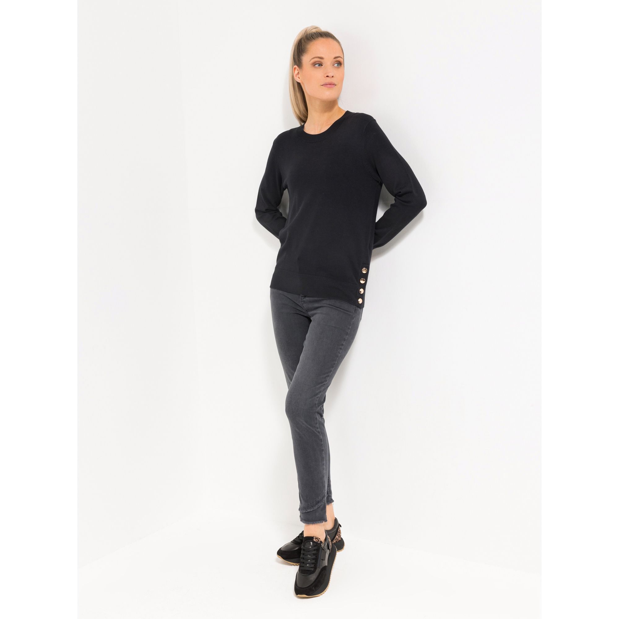 B-Ware STEFFEN SCHRAUT Pullover, 1/1-Arm Feinstrick Zier-Knöpfe