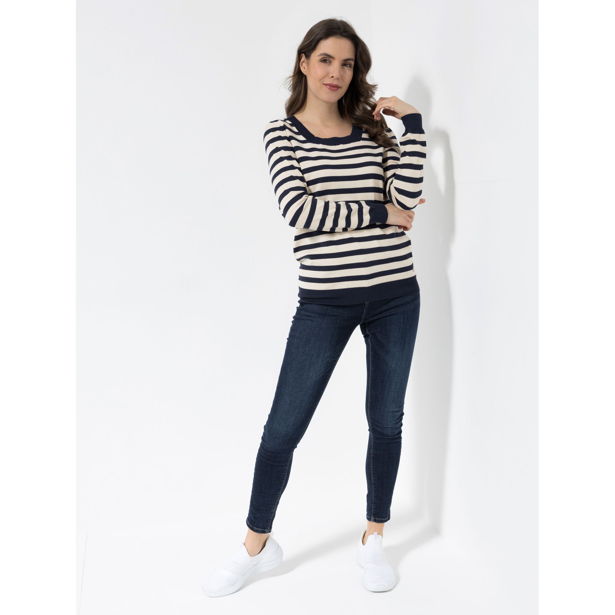 B-Ware EVA LUTZ Pullover, 1/1-Arm Karreeausschnitt gestreift