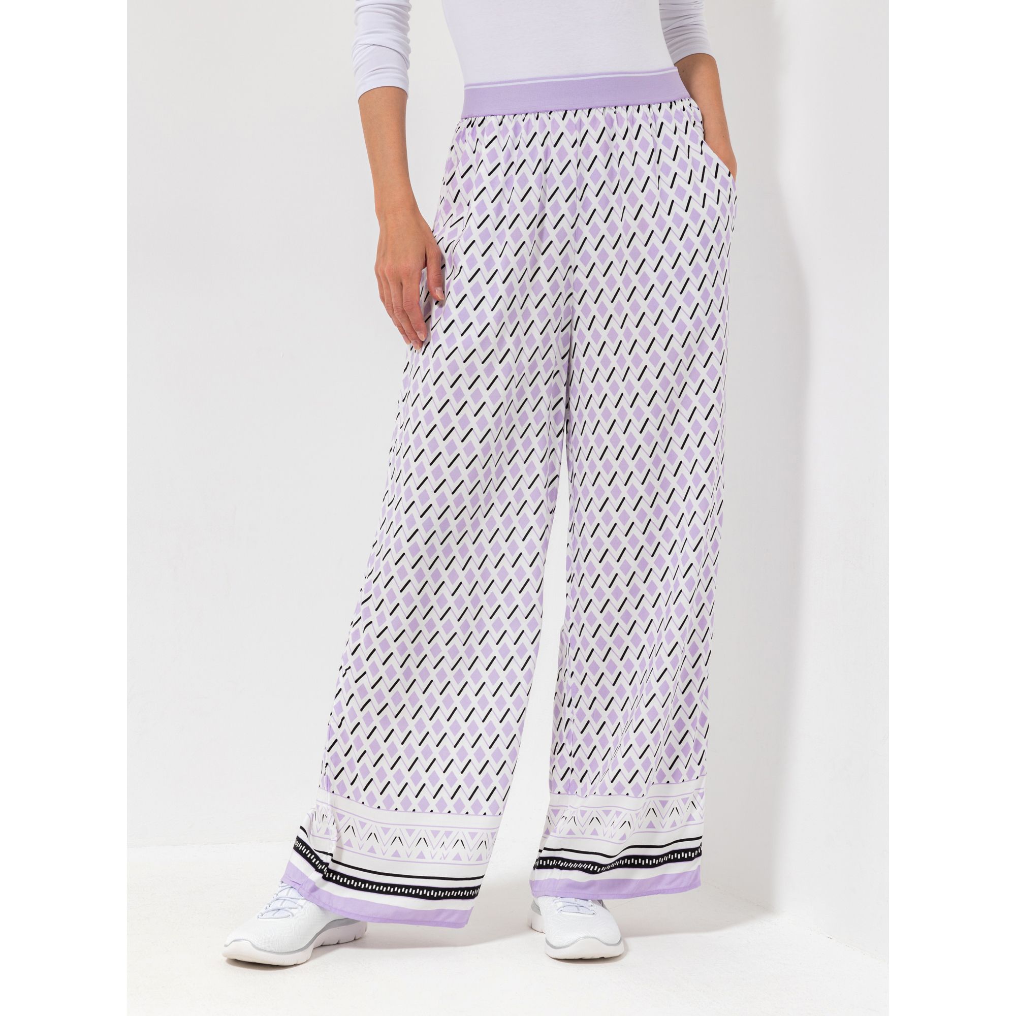 B-Ware VIA MILANO Hose, 1/1-Länge Rundumdehnbund weites Bein