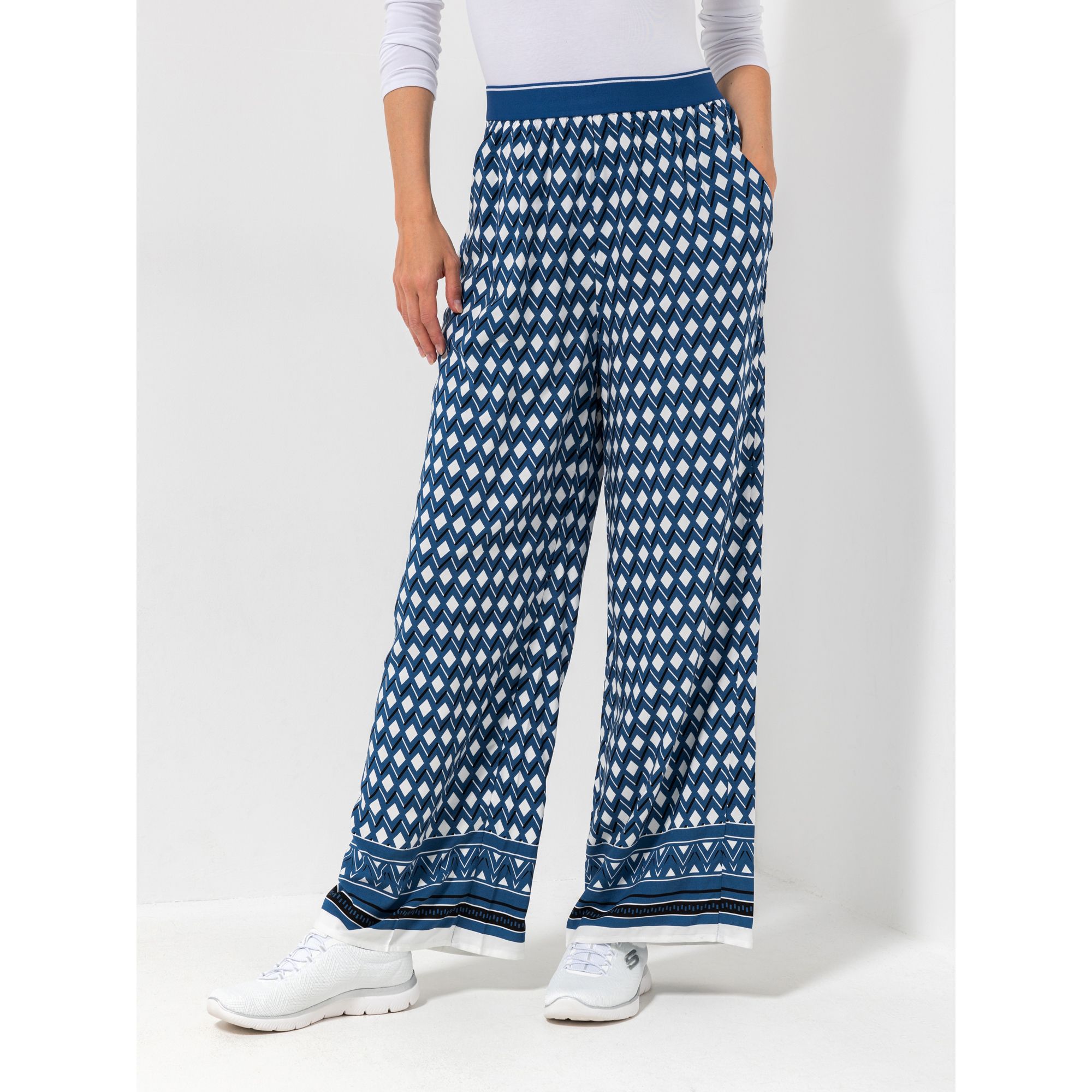 B-Ware VIA MILANO Hose, 1/1-Länge Rundumdehnbund weites Bein