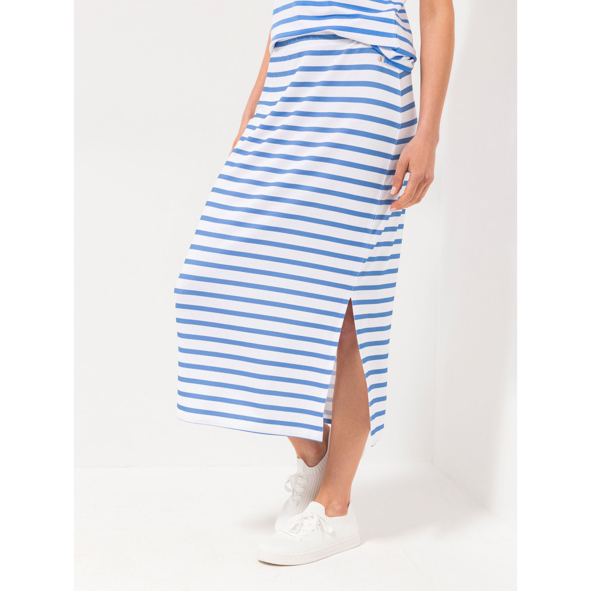 B-Ware STRANDFEIN Midirock Rundumdehnbund gestreifter Jersey