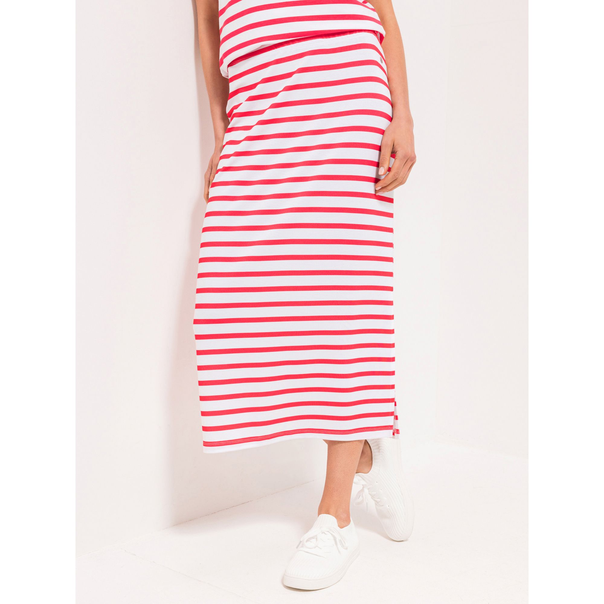 B-Ware STRANDFEIN Midirock Rundumdehnbund gestreifter Jersey