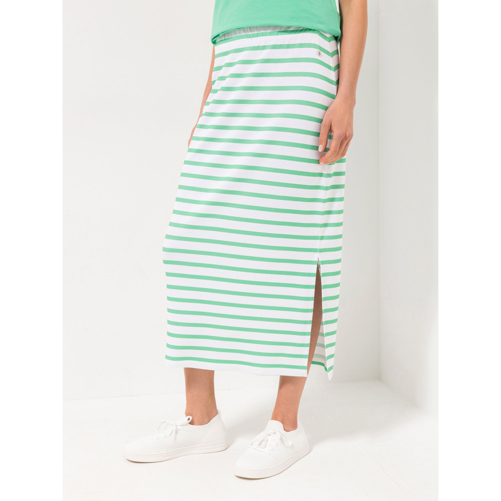 B-Ware STRANDFEIN Midirock Rundumdehnbund gestreifter Jersey