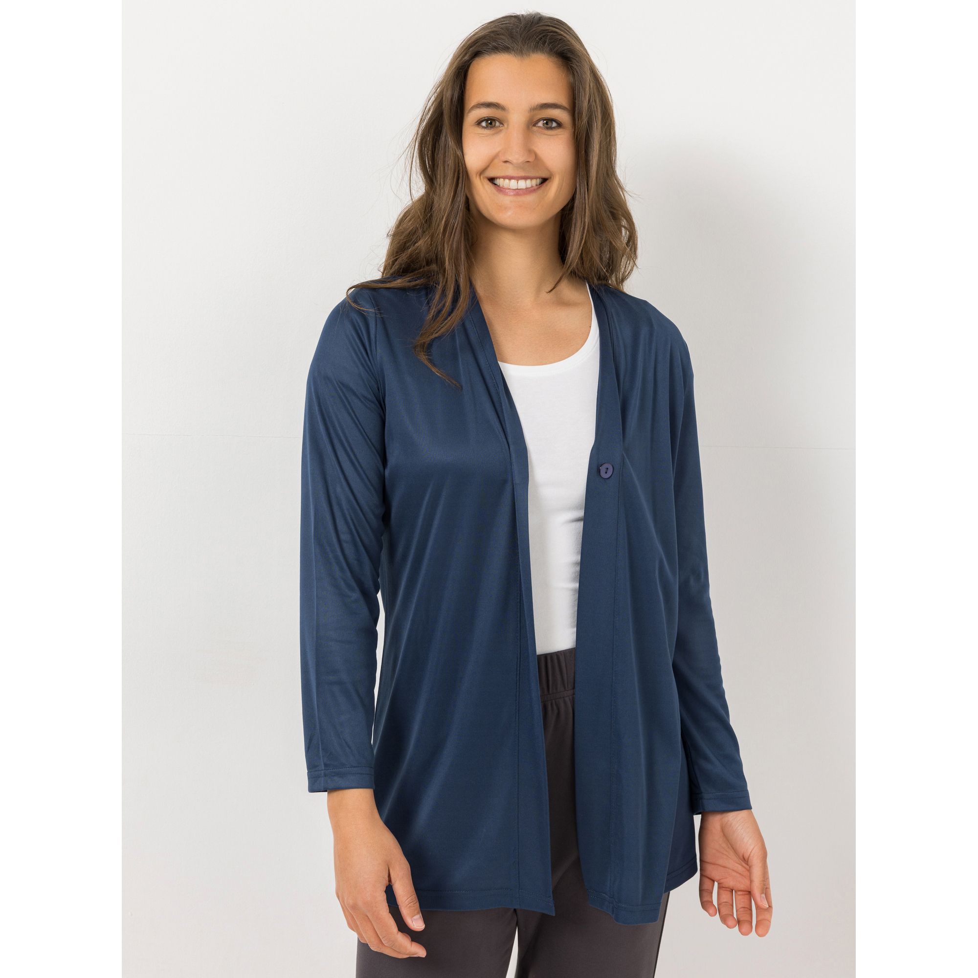 B-Ware JERYMOOD HOMEWEAR Cardigan, 1/1-Arm Mikrofaser mit Knopf