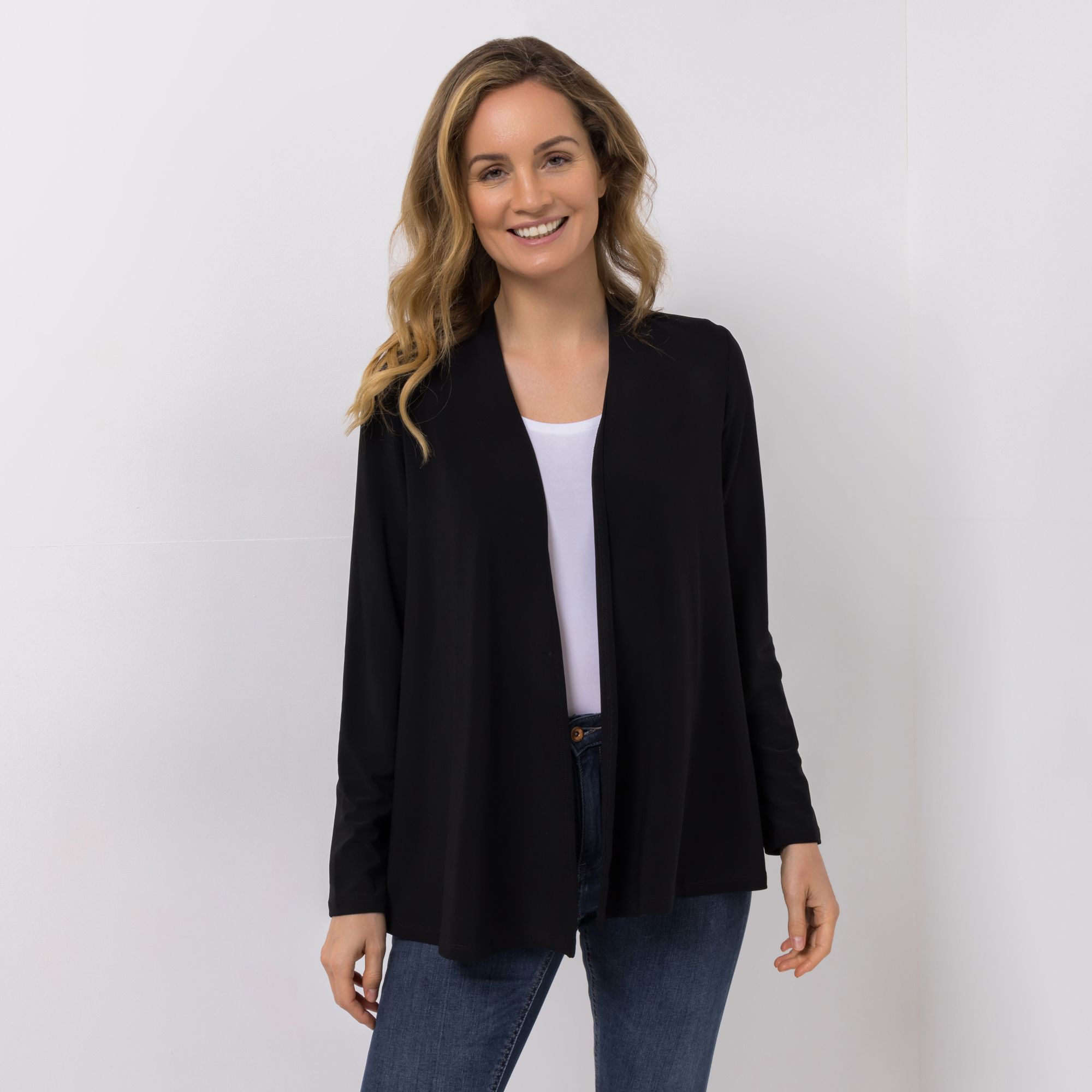 B-Ware KIM & CO. Cardigan, Langarm Deluxe Brazil Knit Raffung im Rücken