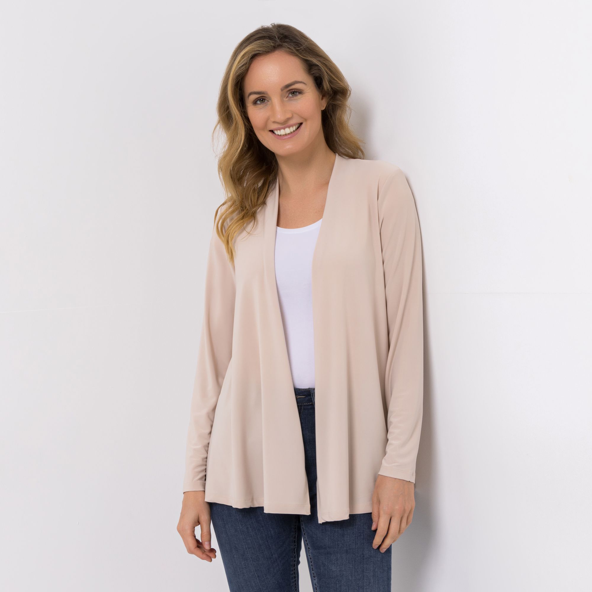 B-Ware KIM & CO. Cardigan, Langarm Deluxe Brazil Knit Raffung im Rücken