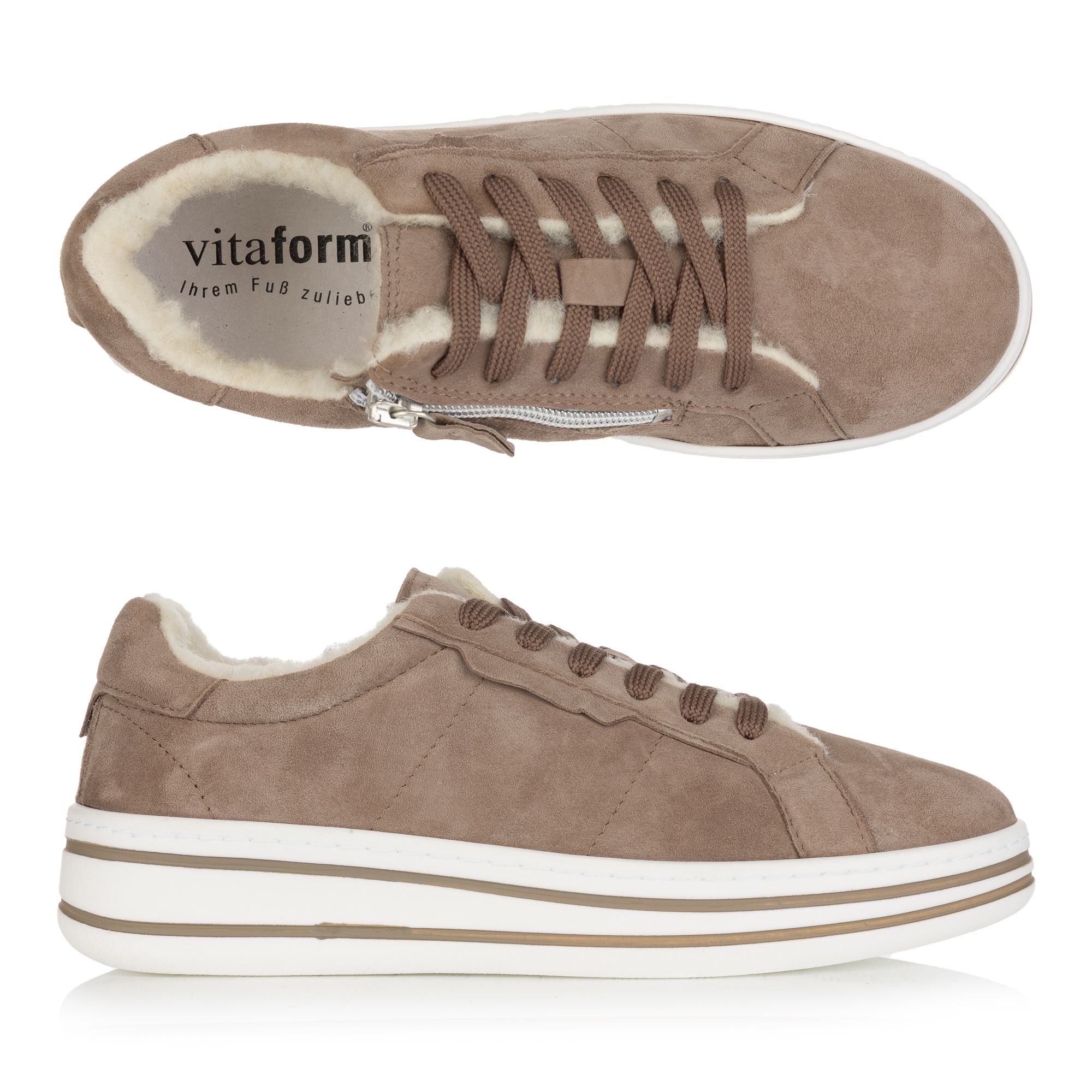 B-Ware VITAFORM Damen- Sneaker Samtziege/ Schurwolle Reißverschluss
