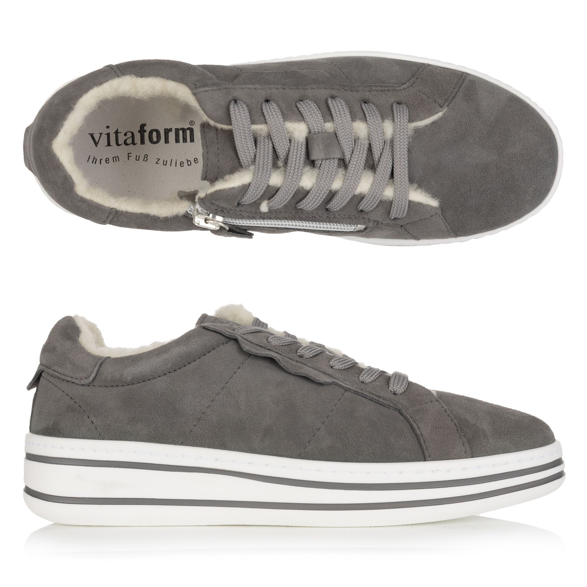 B-Ware VITAFORM Damen- Sneaker Samtziege/ Schurwolle Reißverschluss