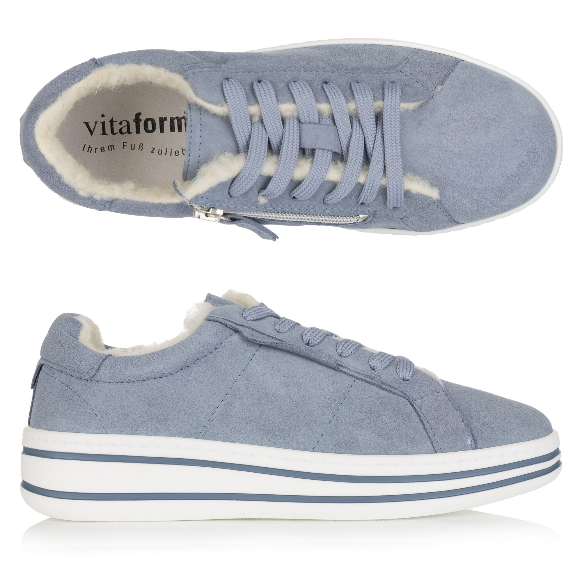 B-Ware VITAFORM Damen- Sneaker Samtziege/ Schurwolle Reißverschluss