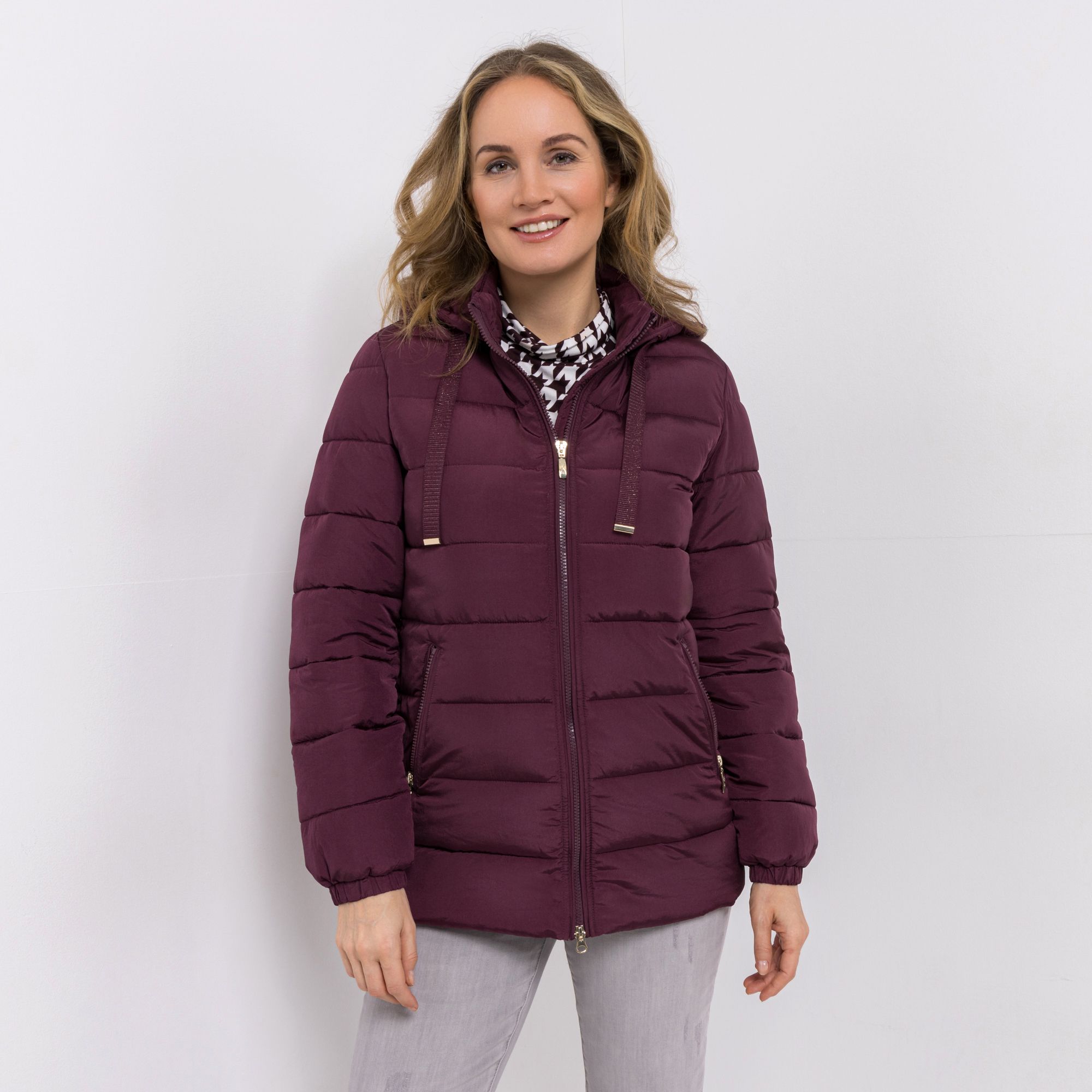 B-Ware VIA MILANO Steppjacke 2-Wege-Reißverschluss Kapuze