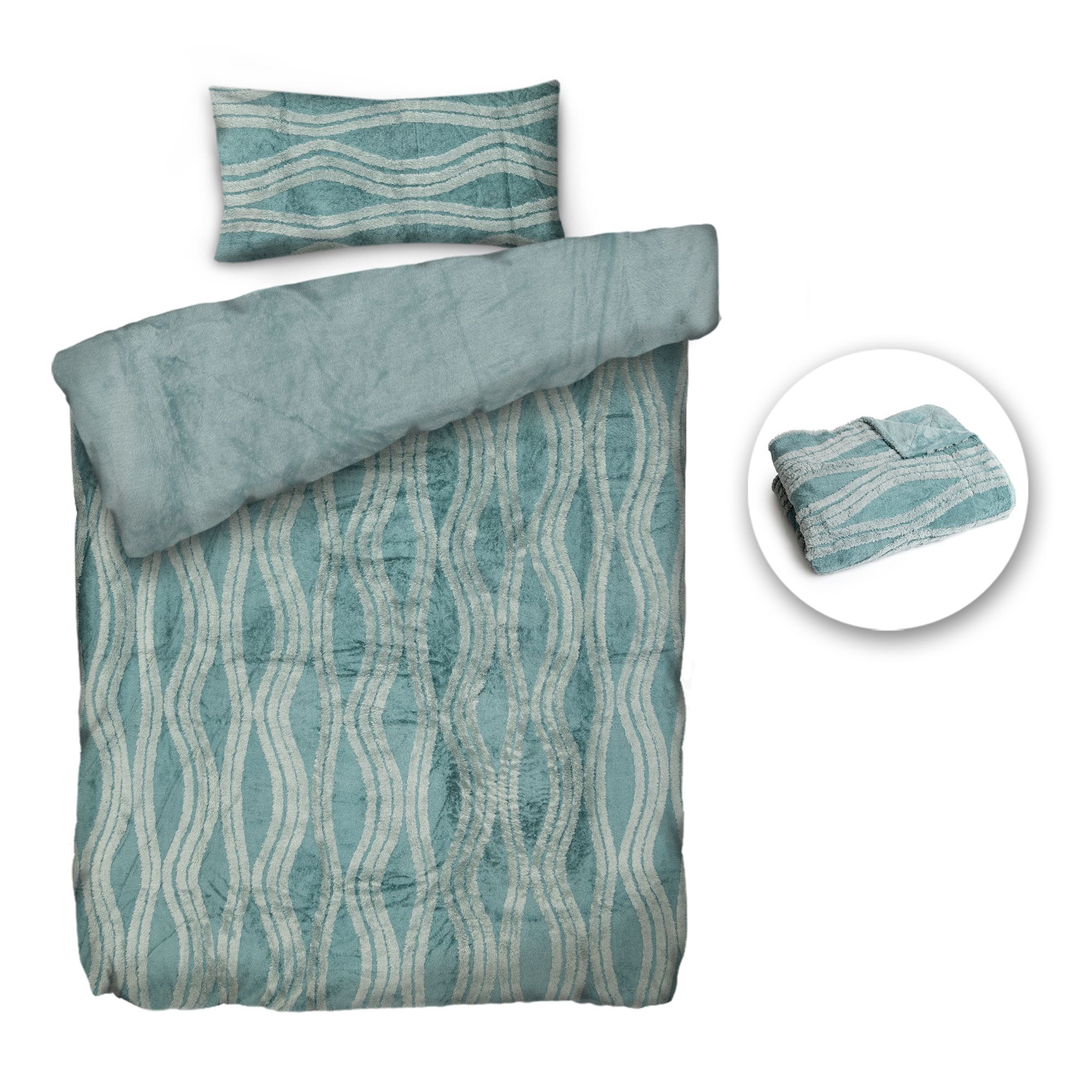 B-Ware BADIZIO Classic Wendebettwäsche Hoch-/Tief-Jacquard Mikrofaser Plüsch